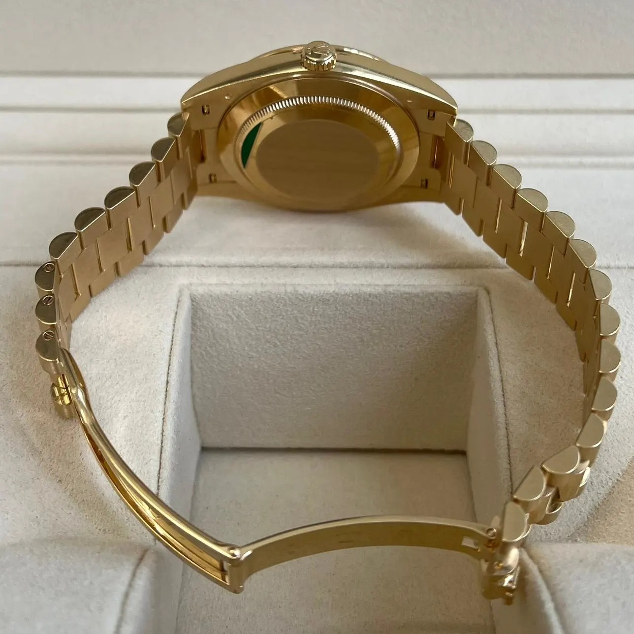 RLX Day-Date 40mm Champagne Diamond Dial and Bezel Yellow Gold President Bracelet 228348RBR-0002 - LITELUX