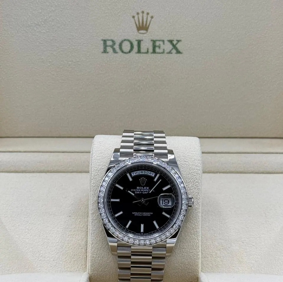 RLX Day-Date 40mm 228349RBR-0002 Bright Black Dial President Bracelet - LITELUX