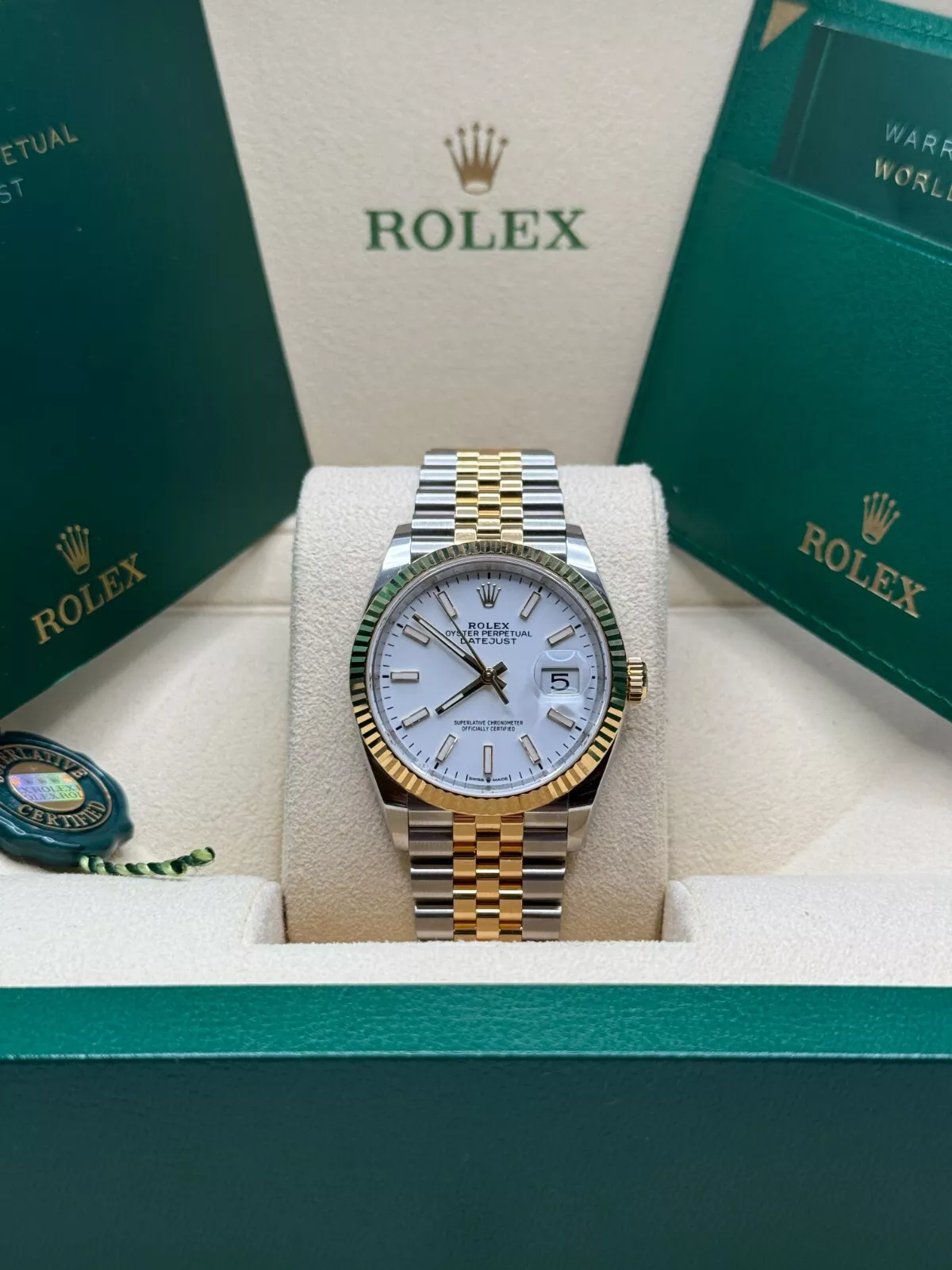 RLX Datejust 36mm 126233 White Index Dial Two-Tone Jubilee Bracelet Watch - LITELUX