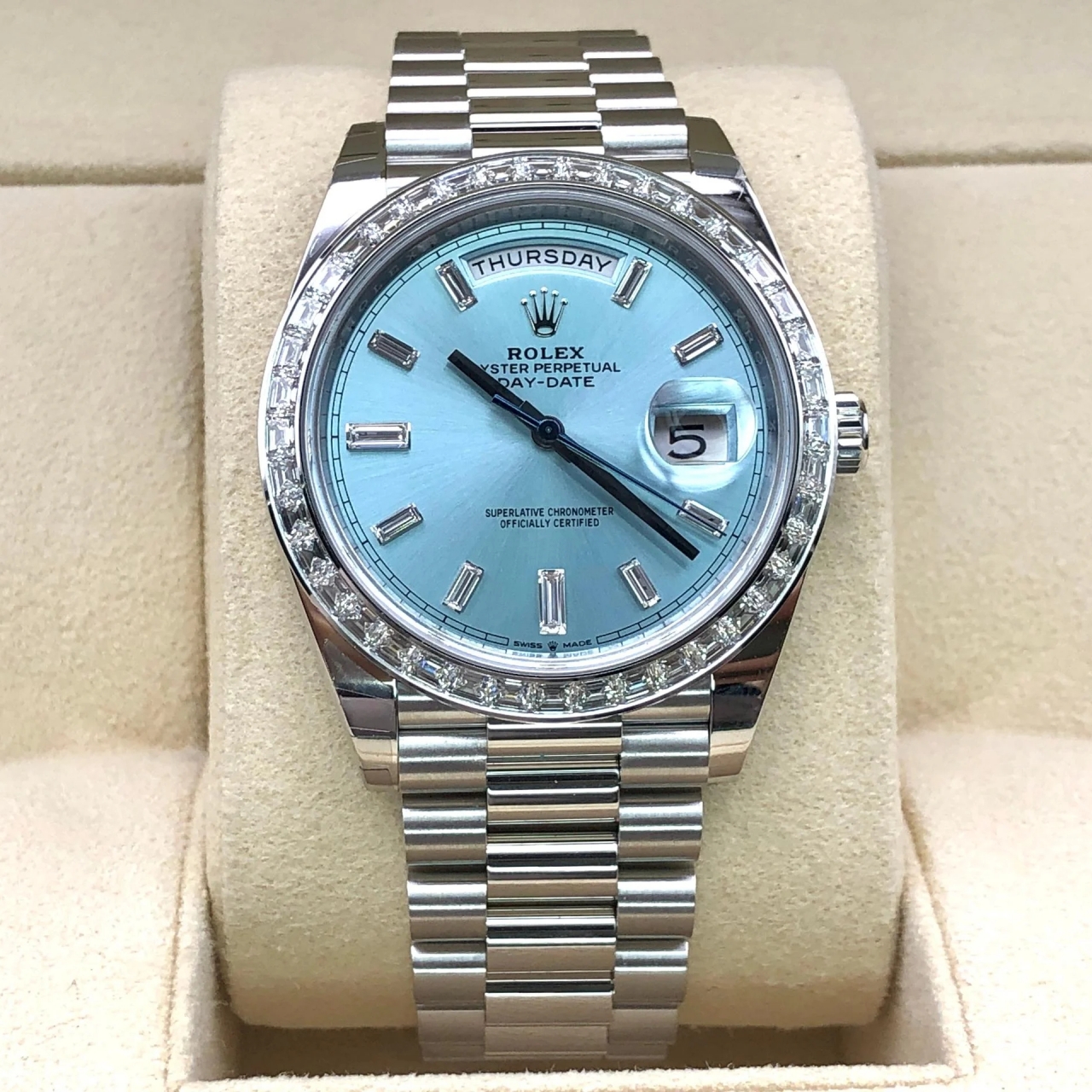 RLX Day-Date 40mm 228396TBR-0002 Ice Blue Diamonds Dial - LITELUX