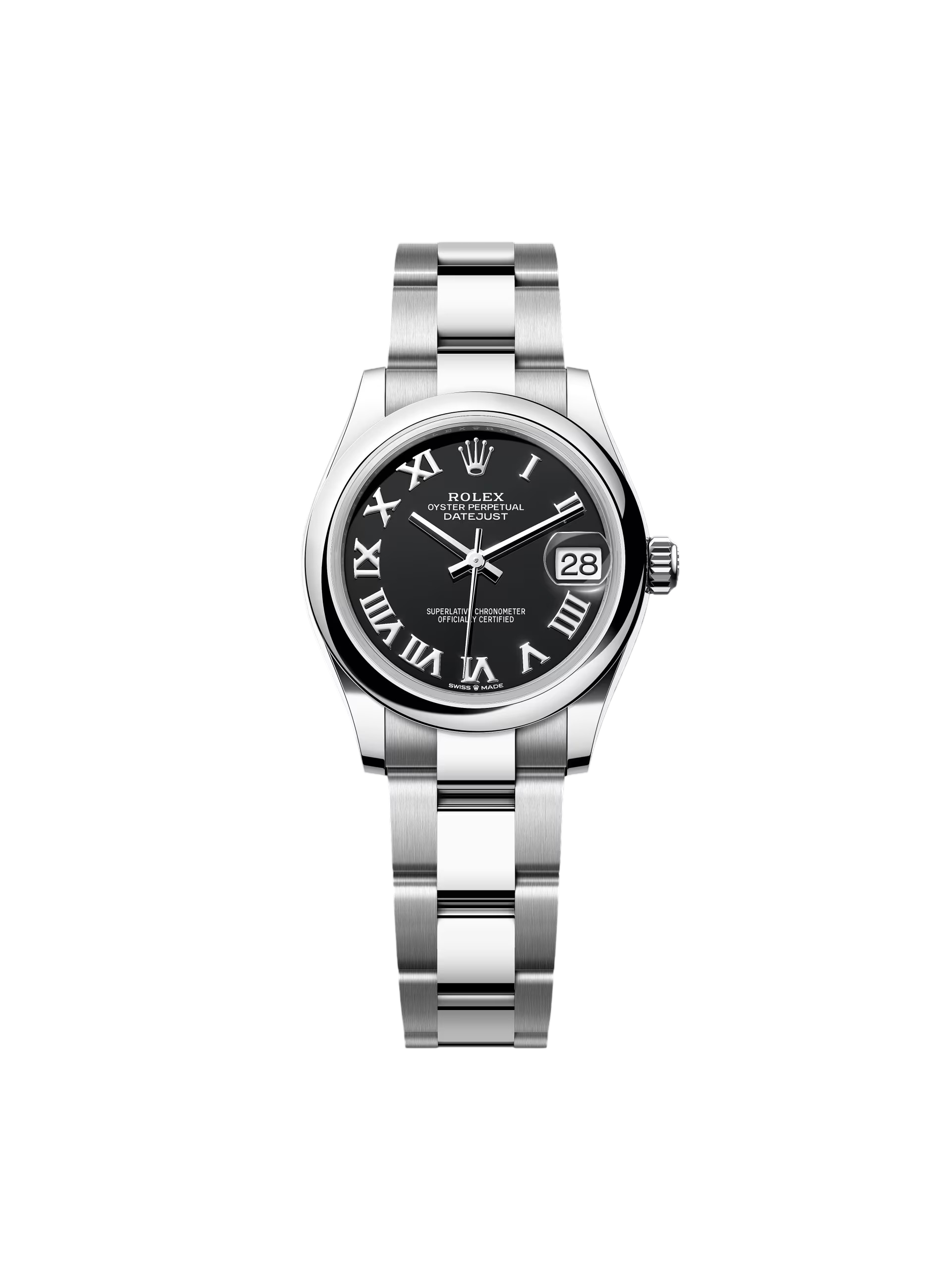 RLX Datejust m278240-0001/0002 31mm Black Roman Domed Bezel Oyster Oystersteel - LITELUX