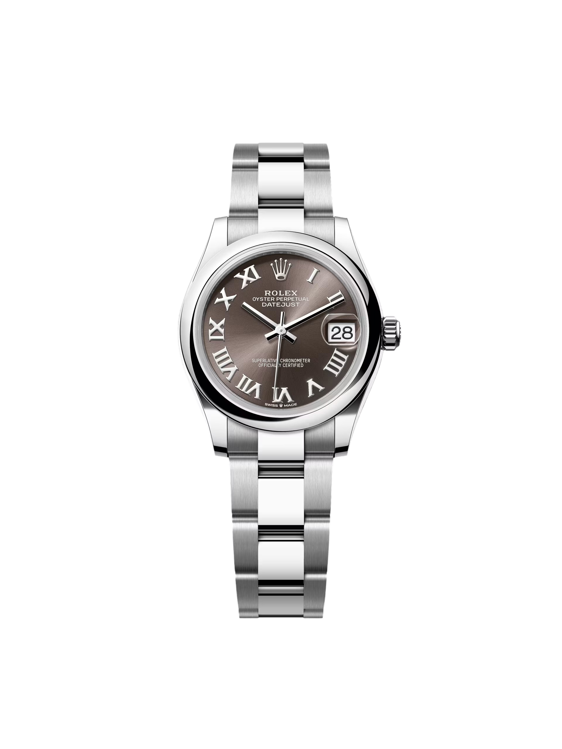 RLX Datejust m278240-0015/0016 31mm Dark Grey Roman Domed Bezel Oyster Oystersteel - LITELUX