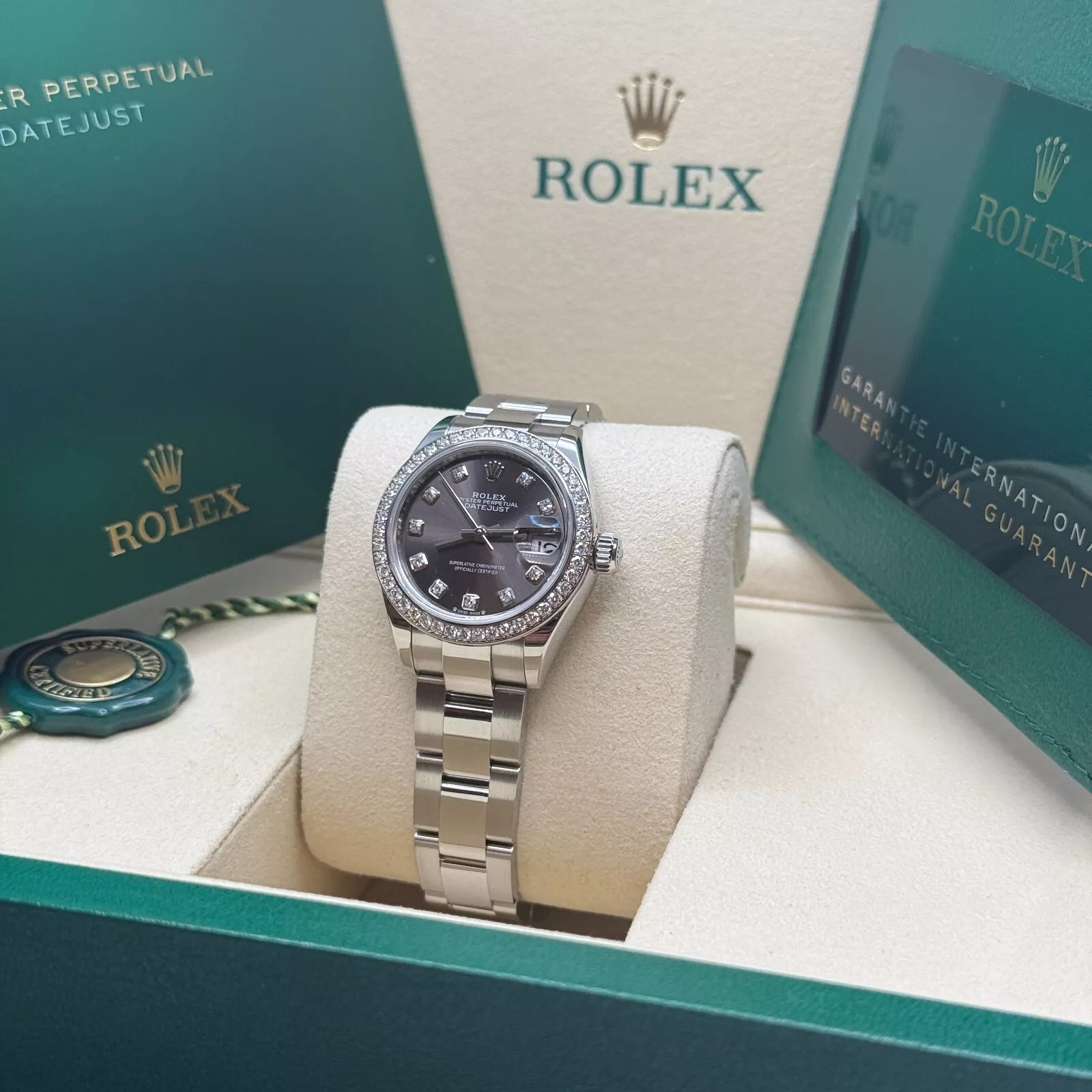 RLX Lady-Datejust 28mm 279384RBR Dark Gray set with Diamonds - LITELUX