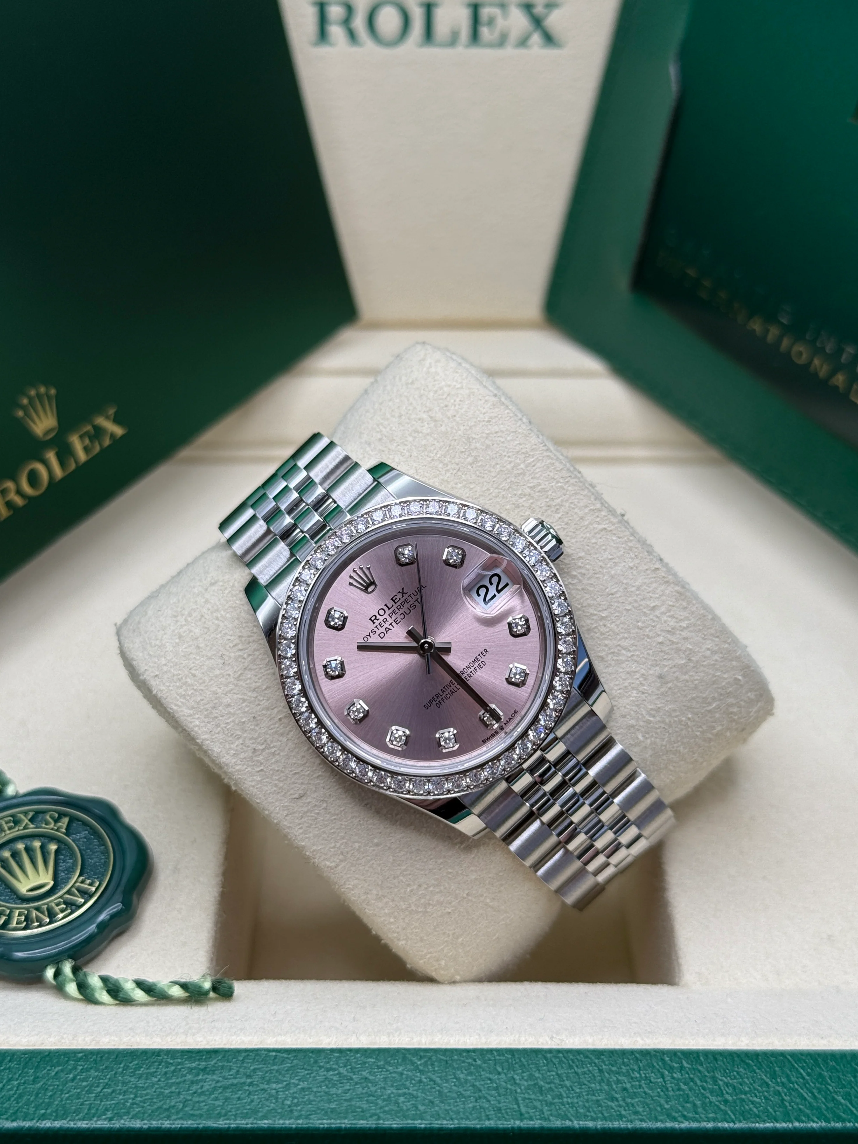 RLX Datejust m278384RBR-0035/0036 Pink 31mm Dial Oyster Watch - LITELUX