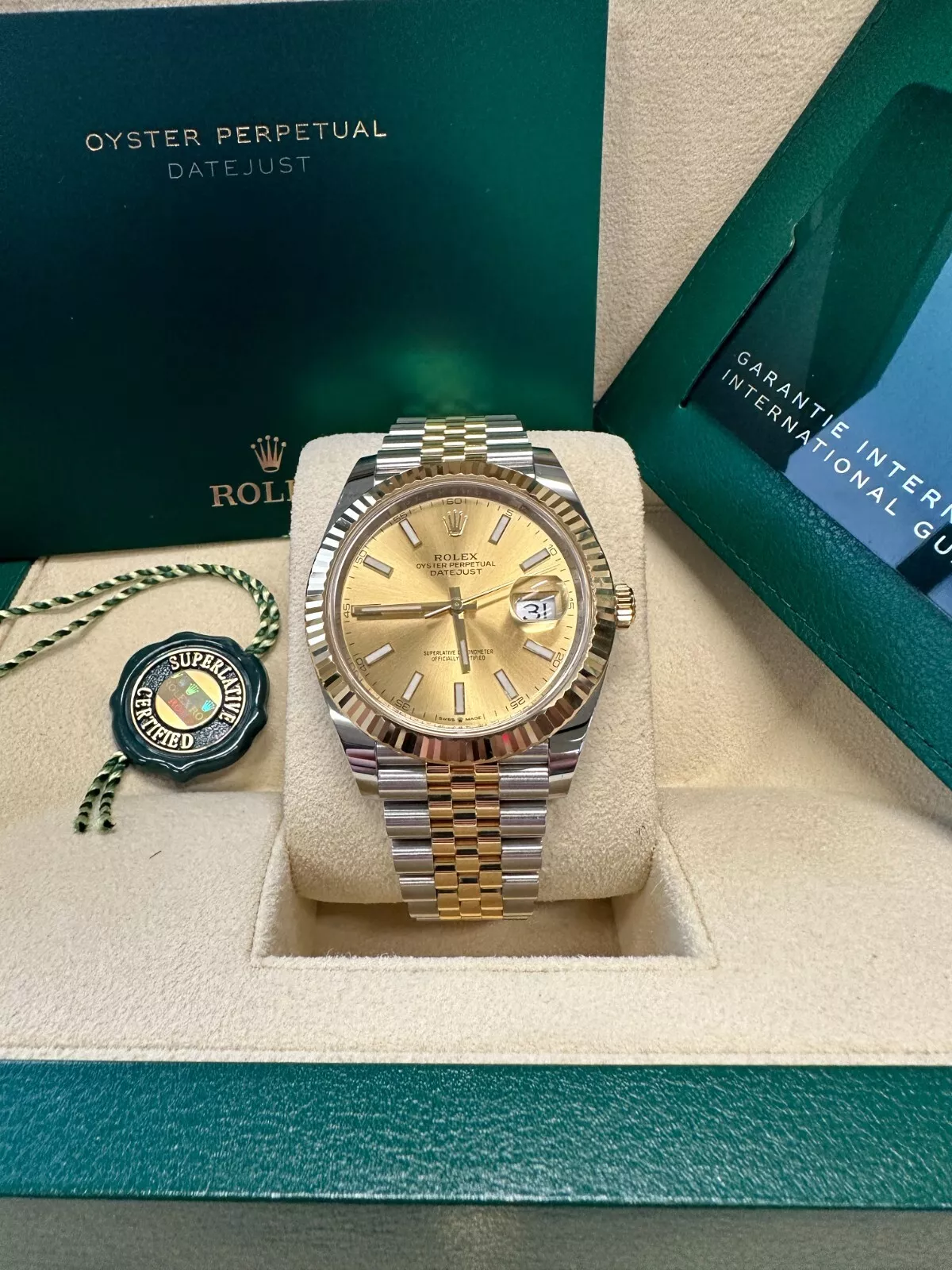RLX Datejust 41mm 126333 Champagne Index Jubilee Steel and Yellow Gold Mens Watch - LITELUX