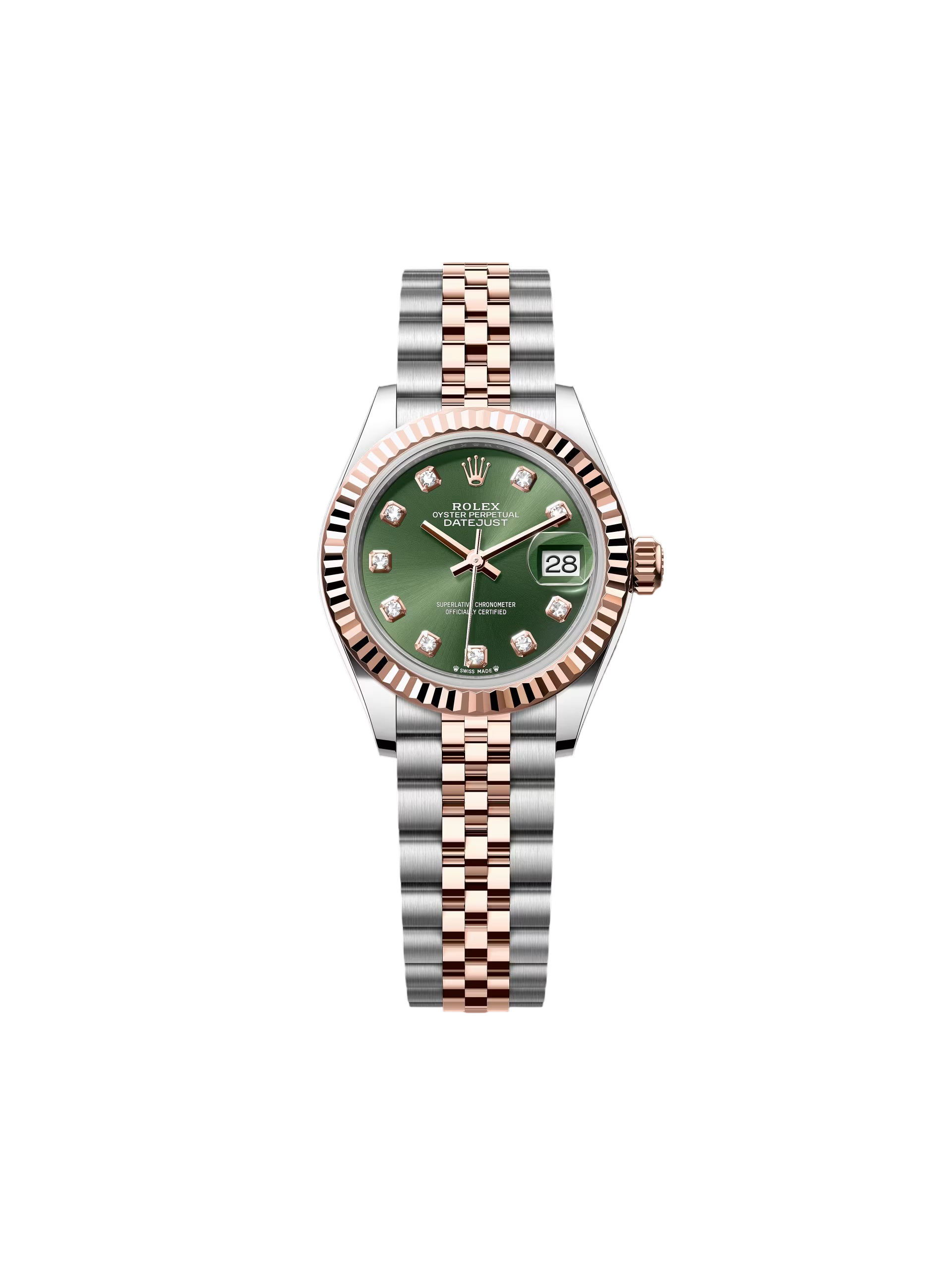 RLX Lady-Datejust 28mm 279171 Green Diamond Oyster Stainless Steel and Rose Gold - LITELUX