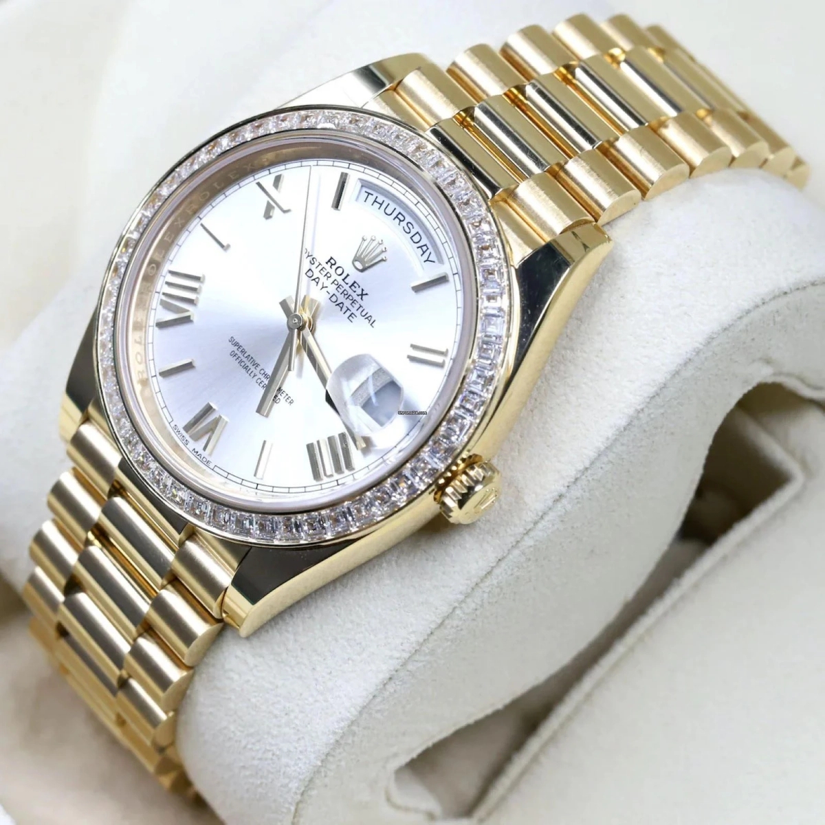 RLX Day-Date 40mm 228398TBR-0006 Silver Dial President Watch - LITELUX
