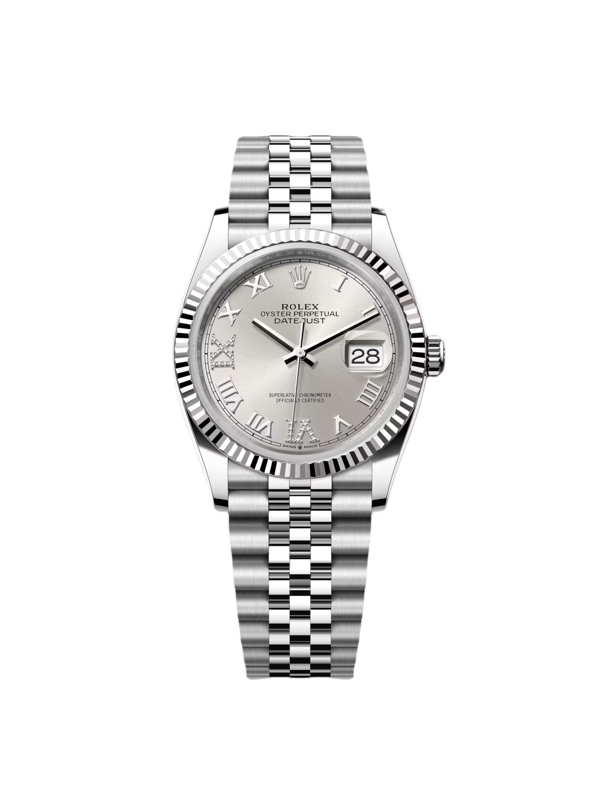 RLX Datejust 36mm 126234 White Roman Dial Oyster Stainless Steel Mens - LITELUX