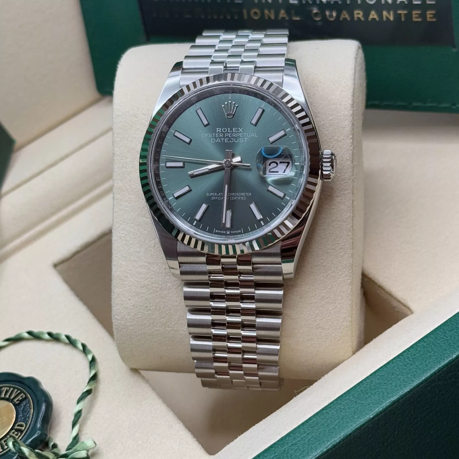 RLX Datejust 41mm Mint Green Dial Jubilee Bracelet Watch - 126334 - LITELUX
