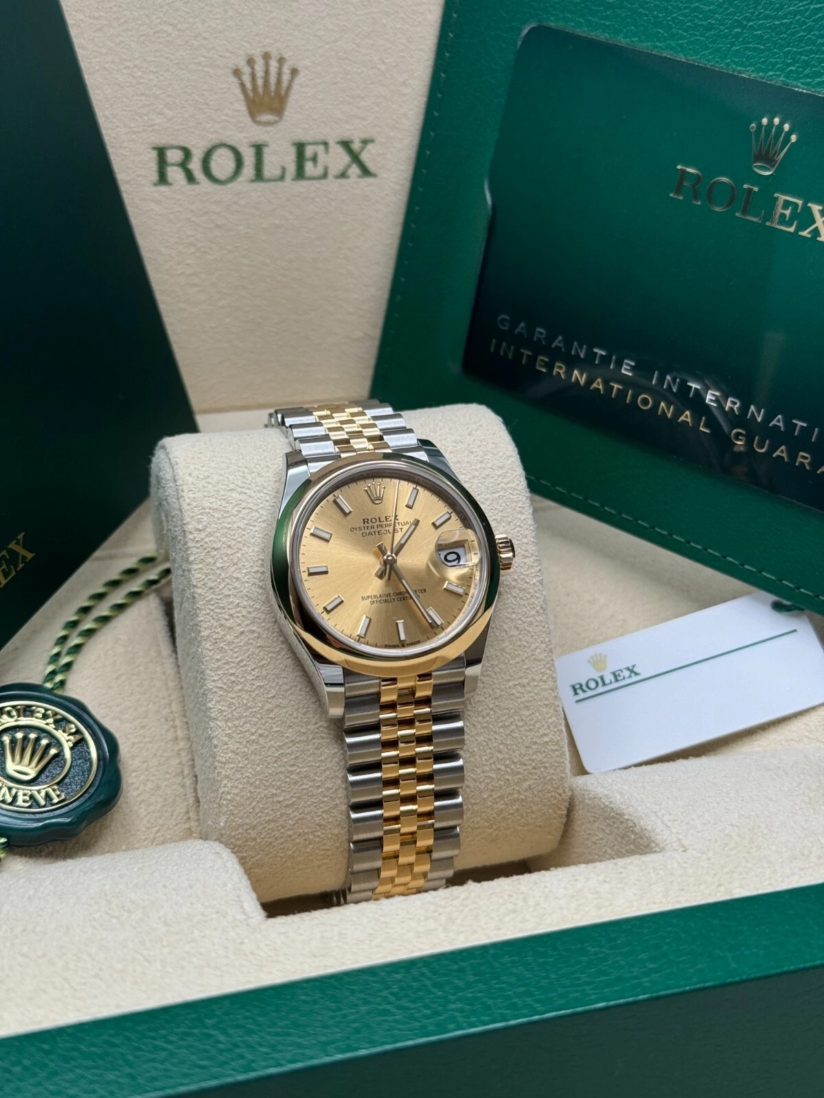RLX Datejust m278243-0013/0014 31mm Champagne Dial Yellow Rolesor Oyster Watch - LITELUX