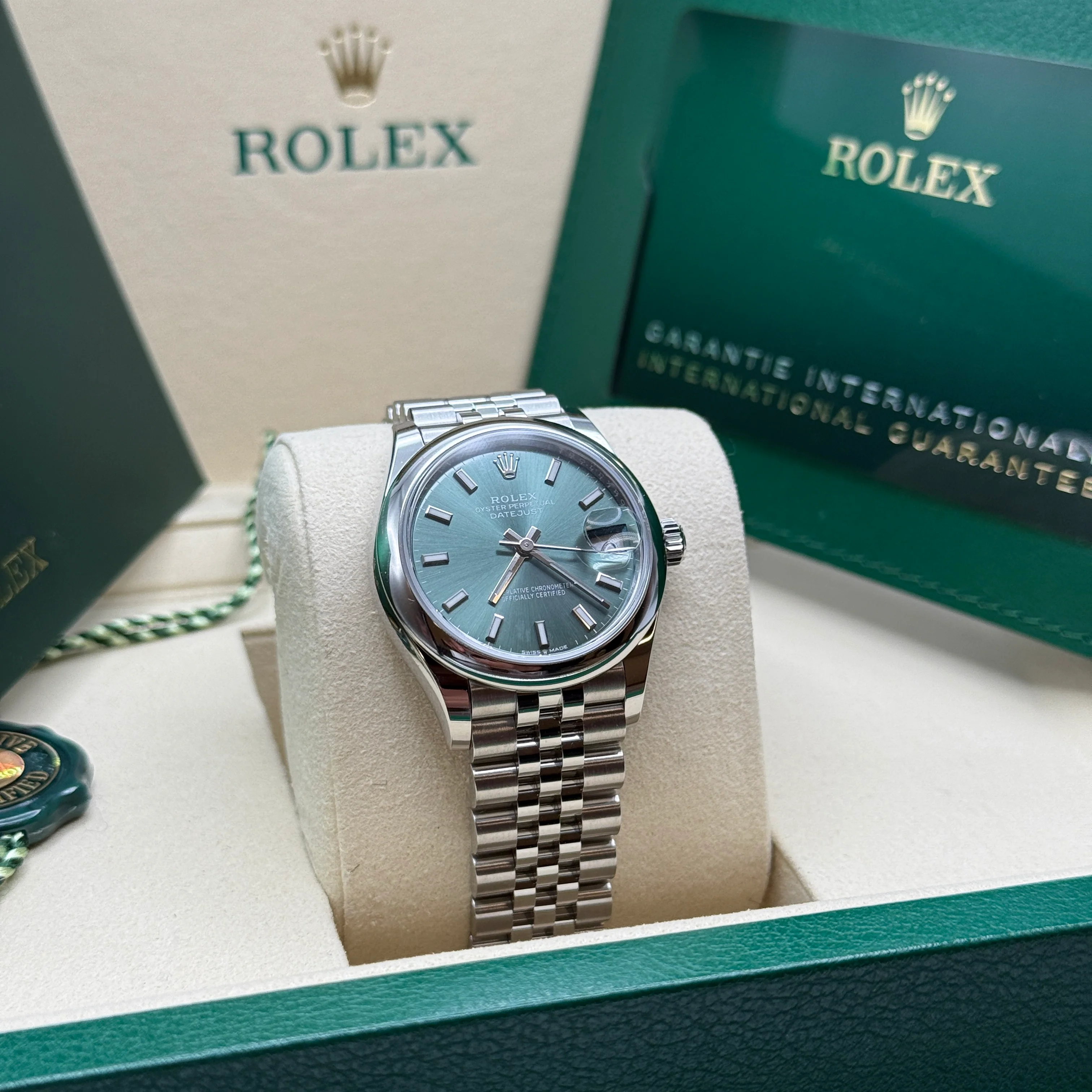 RLX Datejust m278240-0011/0012 31mm Green Stick Domed Bezel Oyster Oystersteel - LITELUX