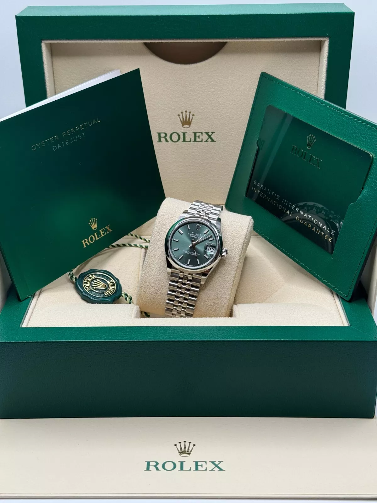 RLX Datejust m278240-0011/0012 31mm Green Stick Domed Bezel Oyster Oystersteel - LITELUX