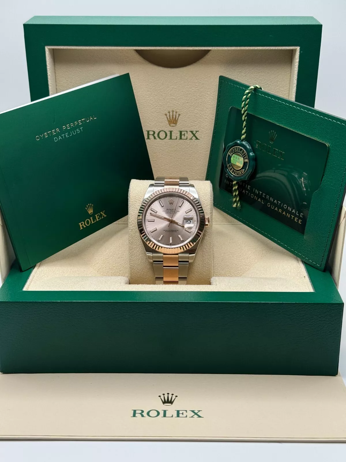 RLX Datejust 41mm 126331 Sundust Index Oyster Steel and Everose Gold Watch - LITELUX