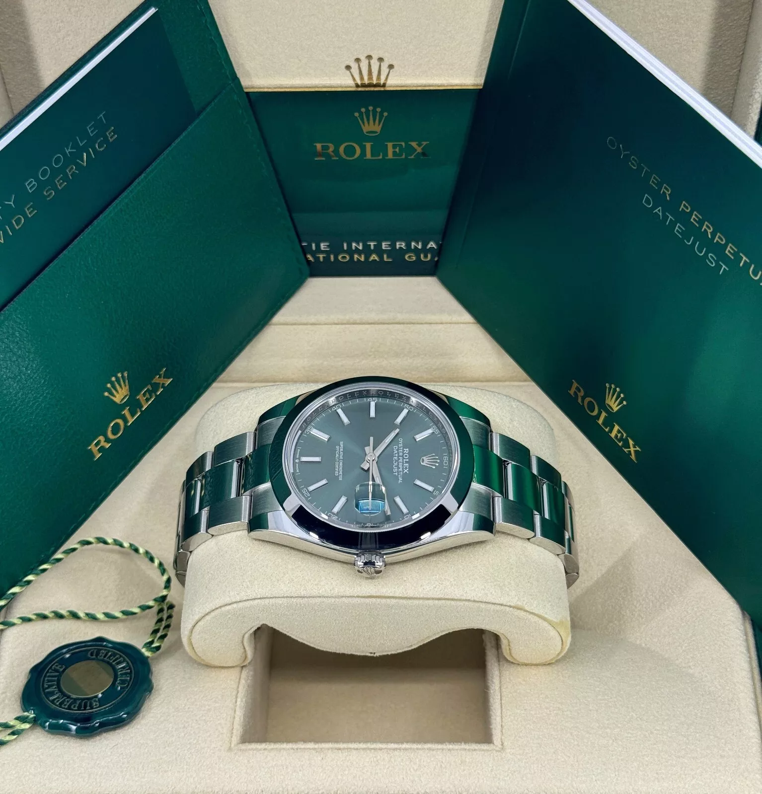 RLX Datejust 41mm 126300 Mint Green Dial Stainless Steel Oyster Bracelet Watch - LITELUX