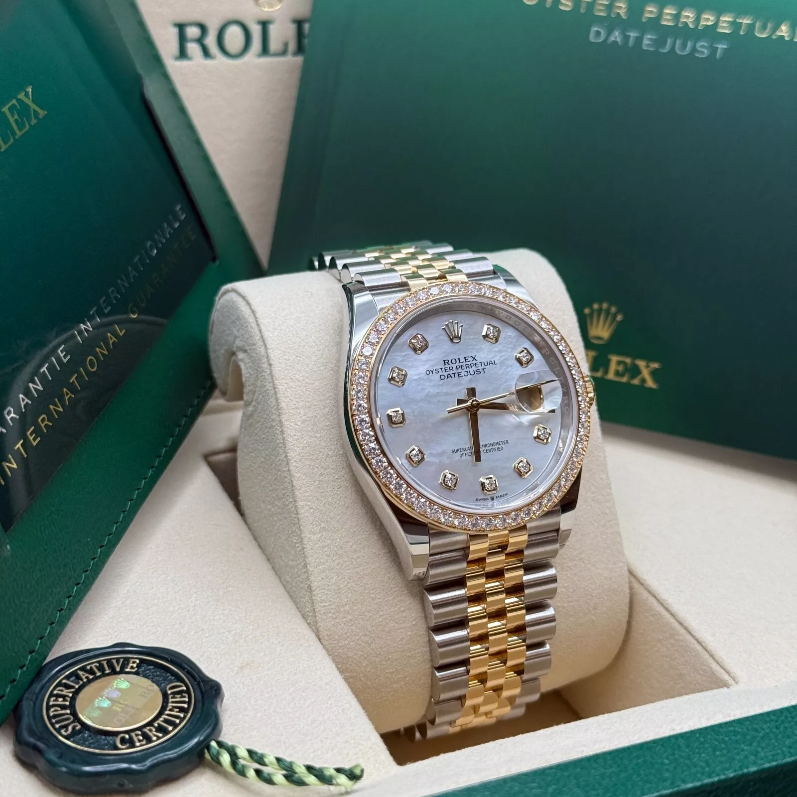 RLX Datejust 36mm 126283 White Mother-of-Pearl Dial Jubilee Bracelet Watch - LITELUX
