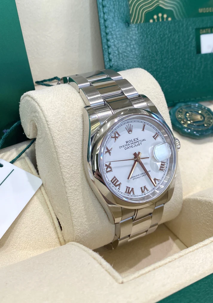 RLX Datejust 36mm 126200 Stainless Steel White Roman Dial Oyster - LITELUX