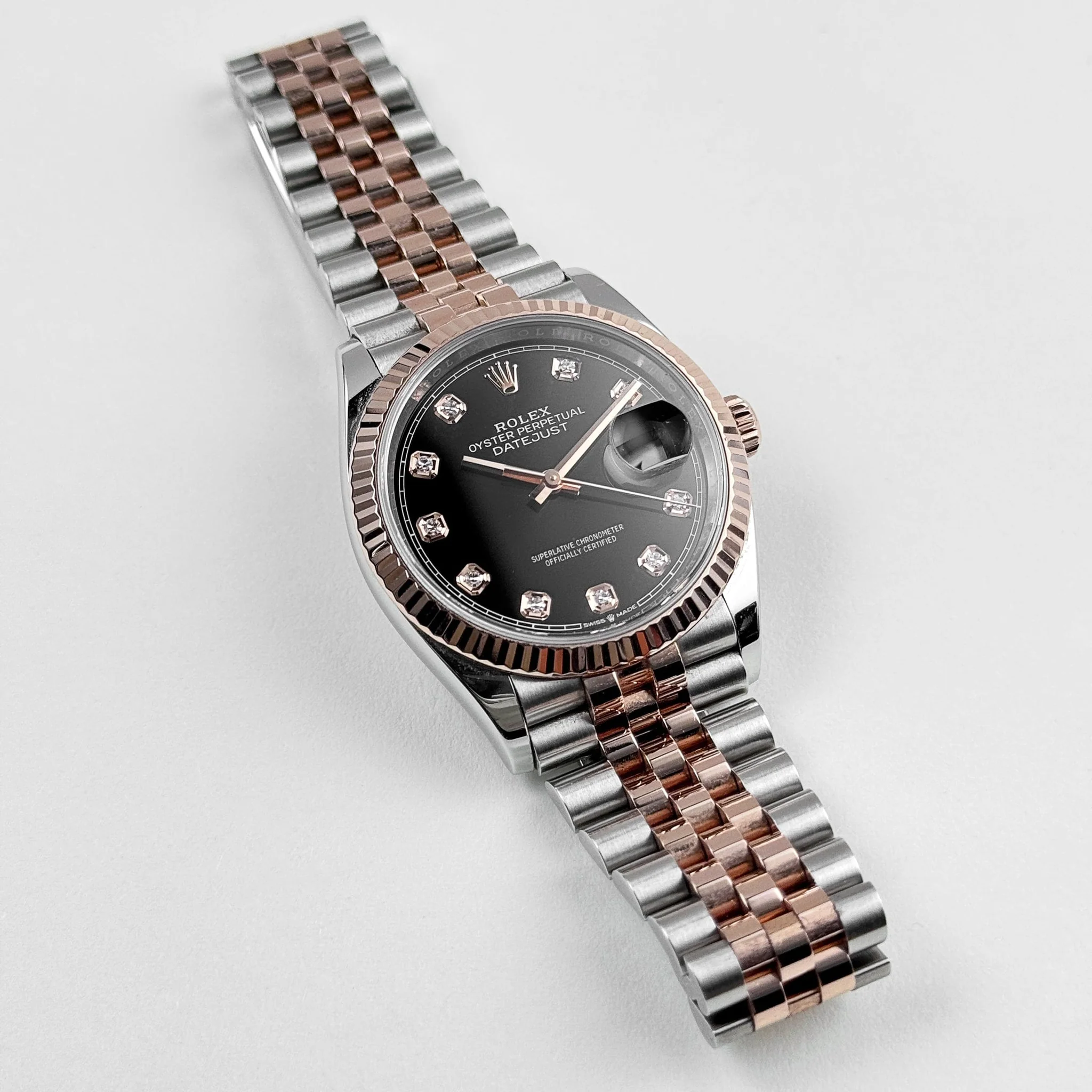 RLX Datejust 36mm 126201 Bright Black Dial Jubilee Bracelet Watch - LITELUX