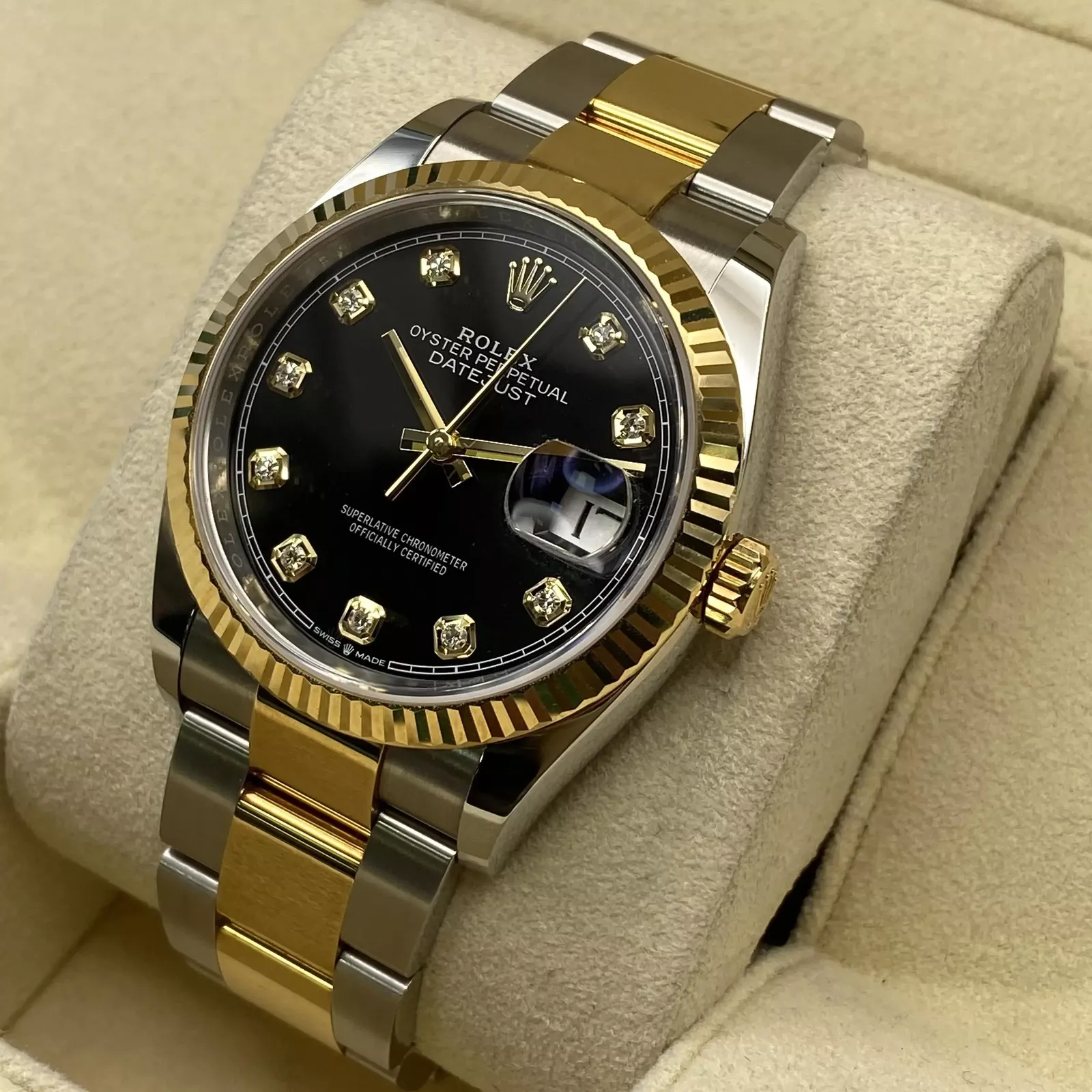 RLX Datejust 36mm 126233 Custom Black Dial Jubilee Bracelet Watch - LITELUX