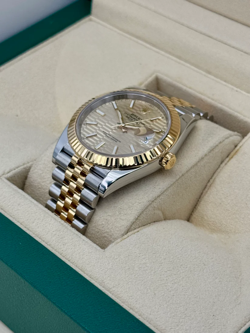 RLX Datejust 41mm Swiss Replica Watch | Two Tone Jubilee Bracele Champagne Fluted Dial Ref 126333 - LITELUX