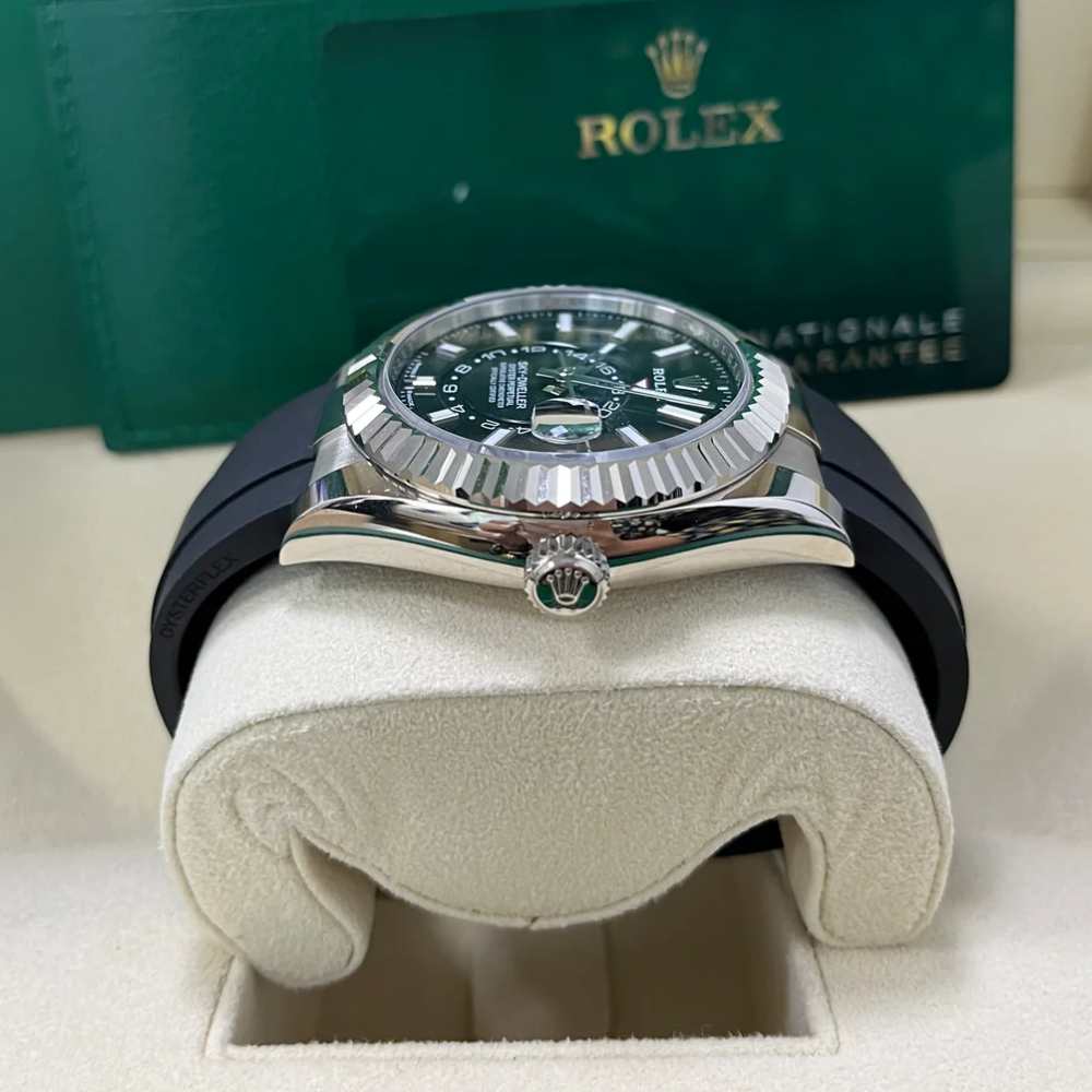 RLX Sky-Dweller 42mm White Gold Black Dial Oysterflex - 336239 - LITELUX