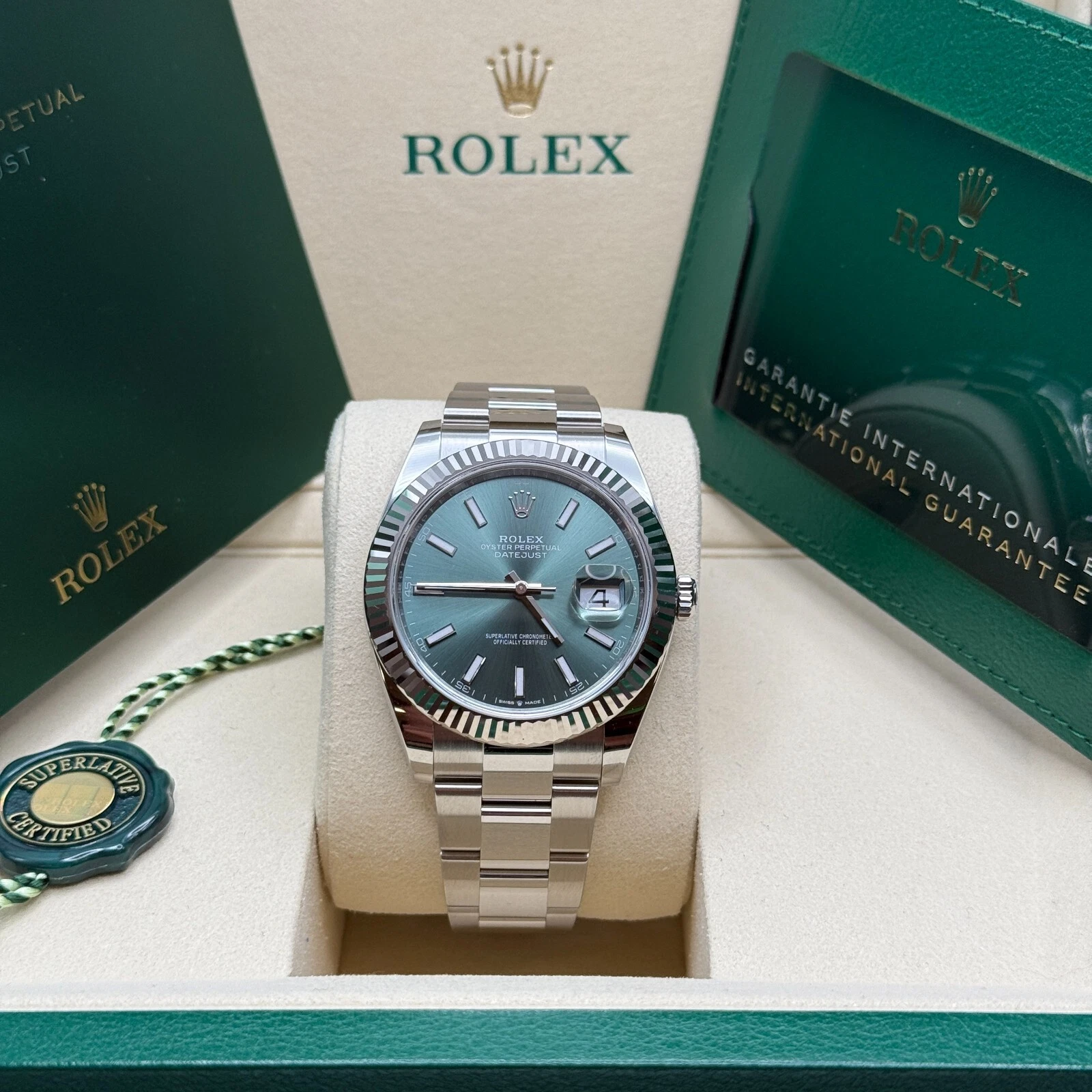 RLX Datejust 41mm Mint Green Dial Jubilee Bracelet Watch - 126334 - LITELUX