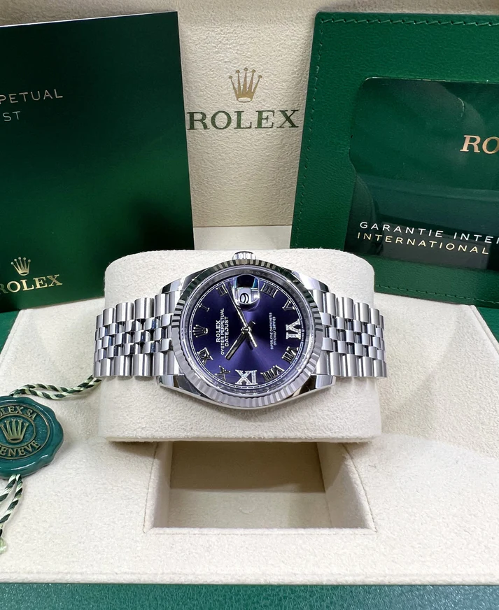 RLX Datejust 36mm 126234 Datejust Aubergine Purple Diamond Roman Oyster Stainless Steel - LITELUX