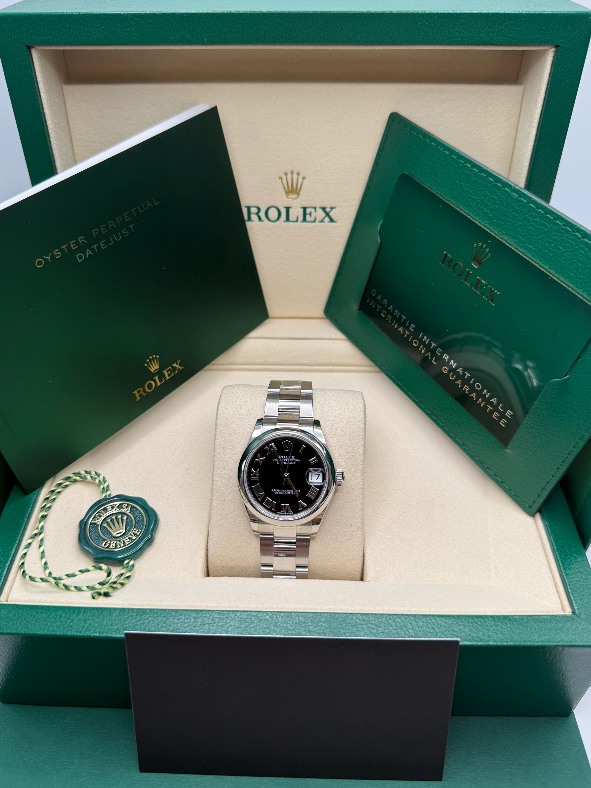 RLX Datejust m278240-0001/0002 31mm Black Roman Domed Bezel Oyster Oystersteel - LITELUX