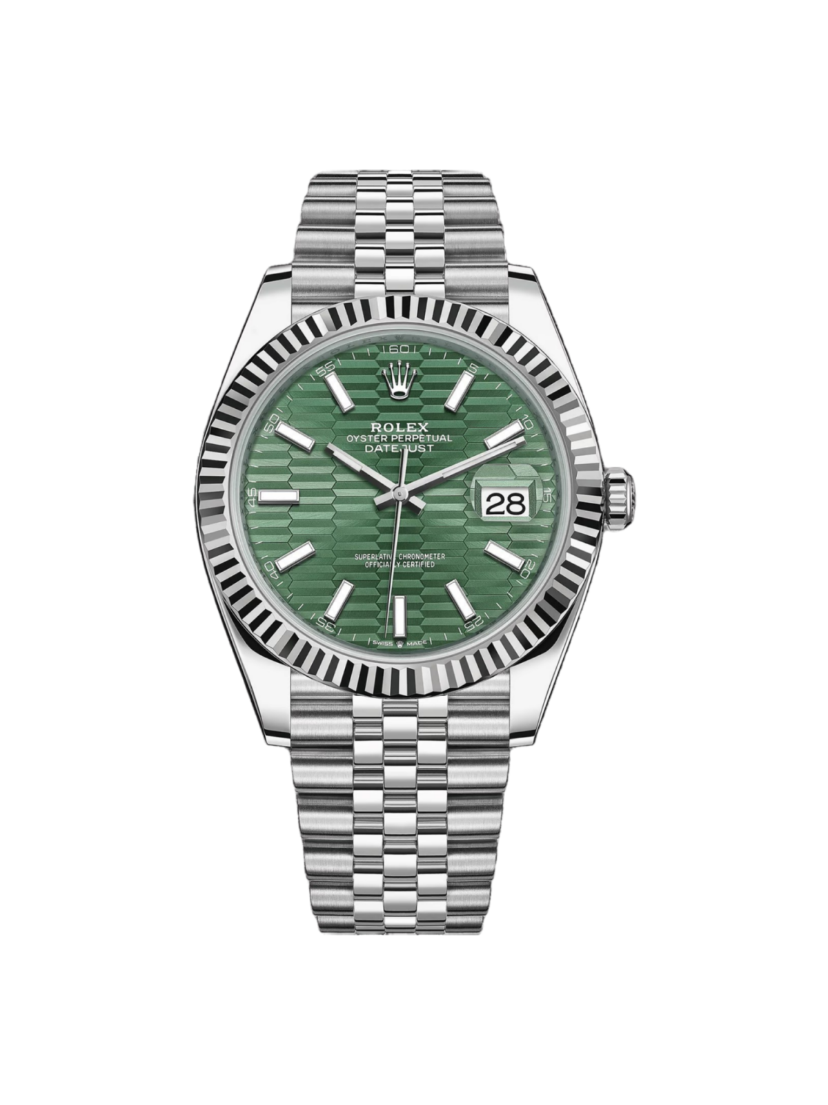 RLX Datejust 41mm 126334 Mint Green Fluted Motif Dial Oyster Bracelet - LITELUX