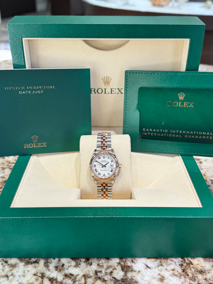RLX Lady-Datejust 28mm 279171 White Roman Oyster Stainless Steel and Rose Gold - LITELUX