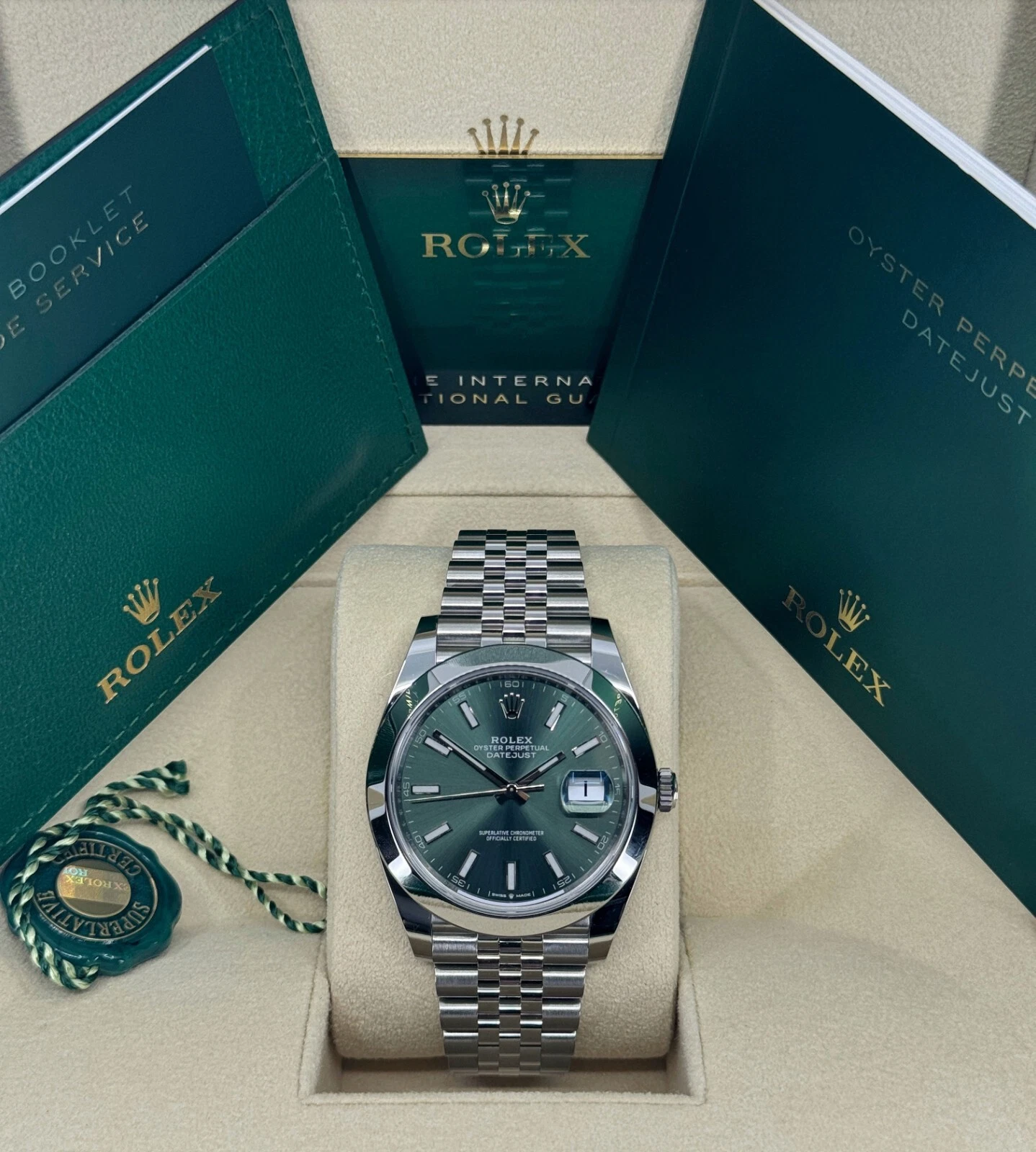 RLX Datejust 41mm 126300 Mint Green Dial Stainless Steel Oyster Bracelet Watch - LITELUX