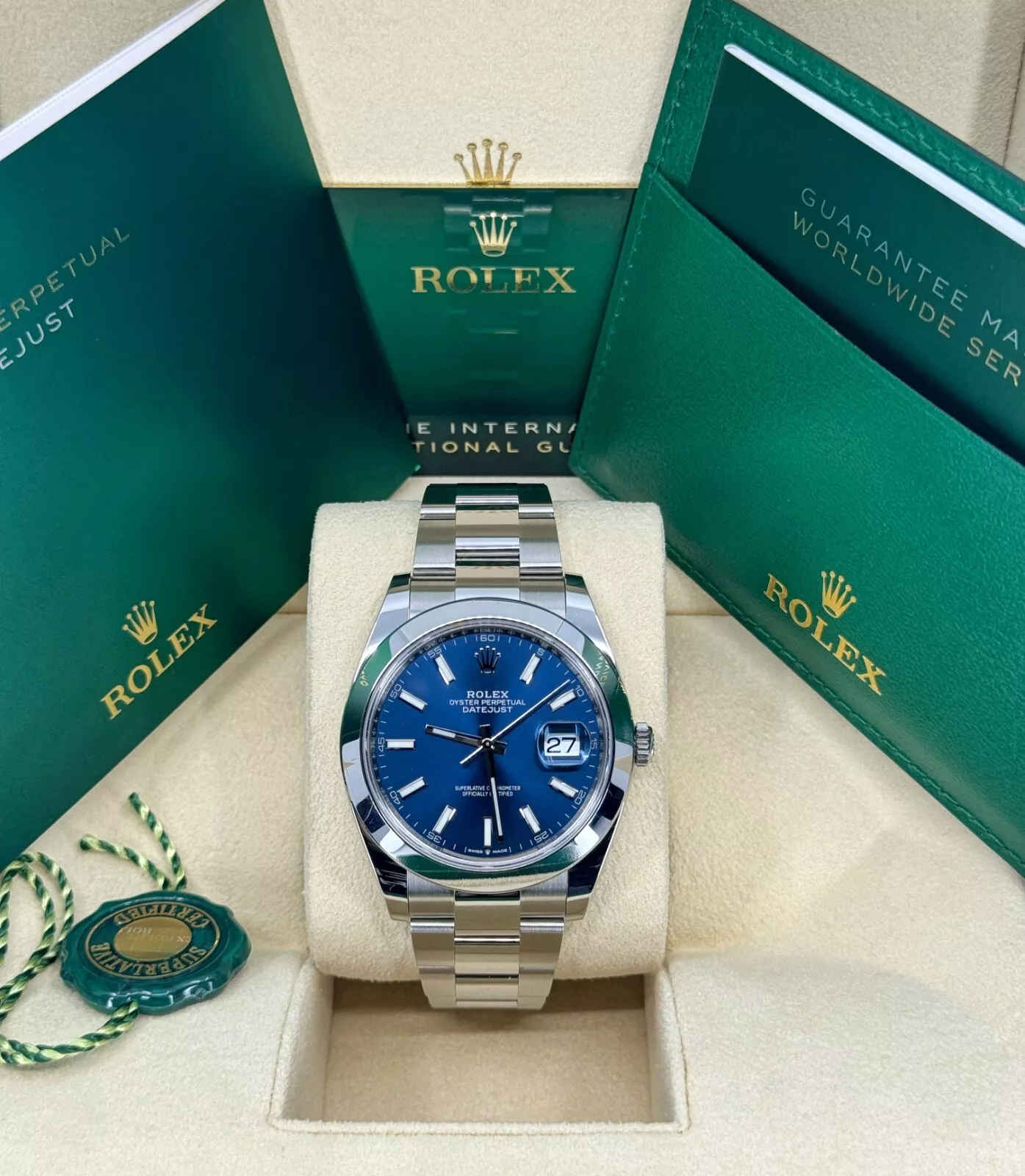 RLX Datejust 41mm 126300 Blue Index Jubilee Stainless Steel Men’s Watch - LITELUX
