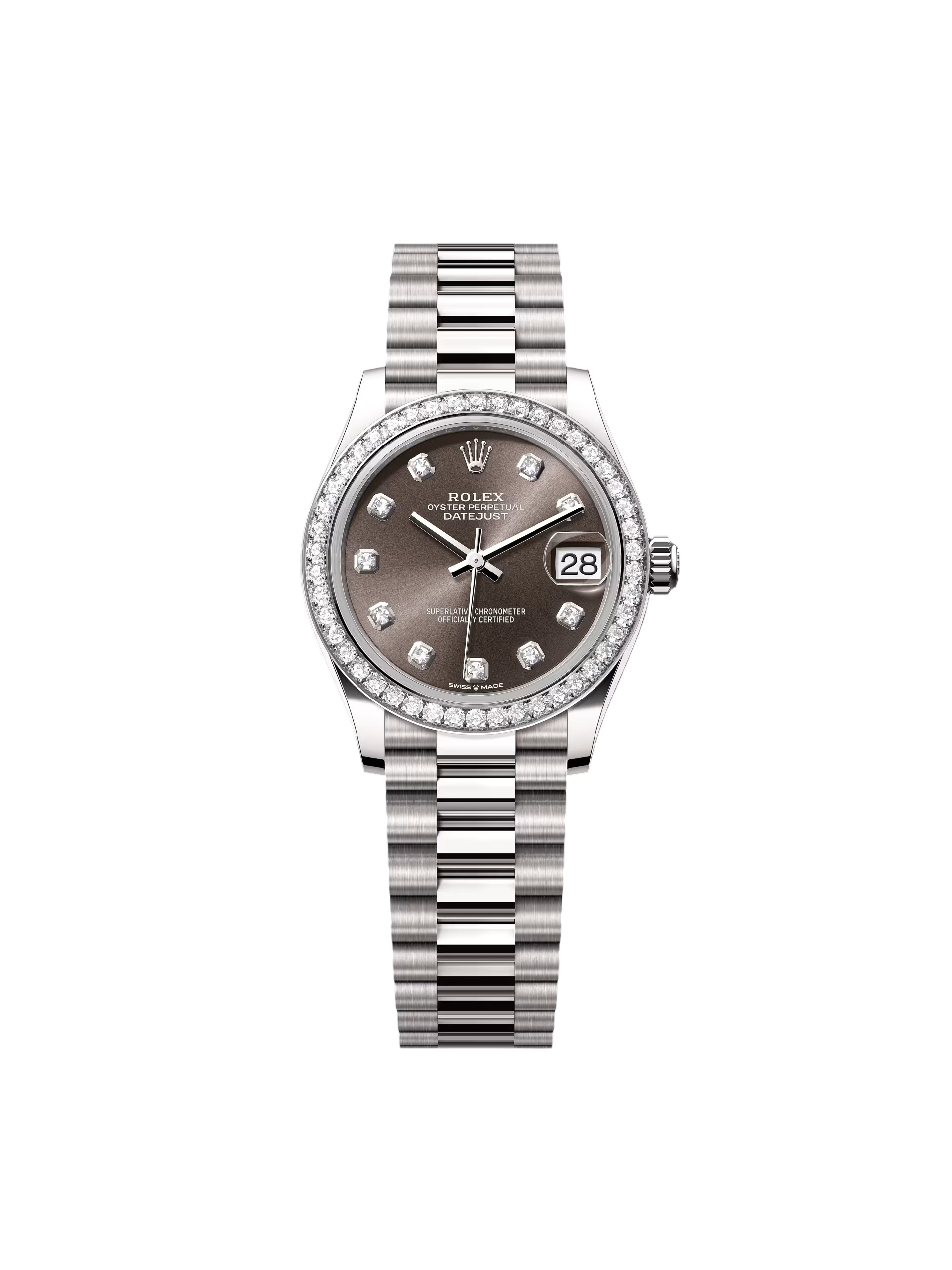 RLX Datejust m278289RBR-0006 Dark Grey Dial White Gold President Watch - LITELUX