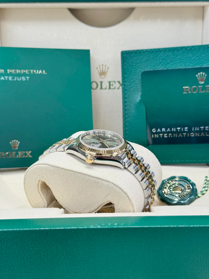 RLX Datejust m278273-0015/0016 31mm Olive Green Dial Stainless Steel and Yellow Gold Oyster Watch - LITELUX