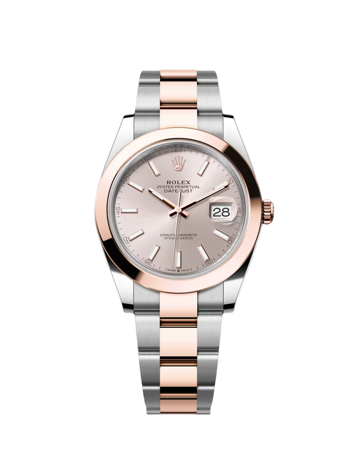 RLX Datejust 41mm 126301 Sundust Index Oyster Steel and Everose Gold Watch - LITELUX