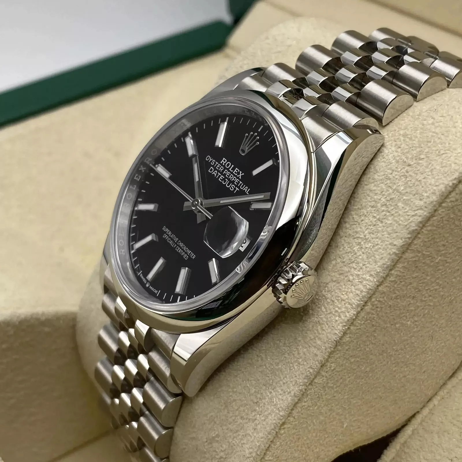 RLX Datejust 36mm 126200 Stainless Steel Black Dial Jubilee Watch - LITELUX