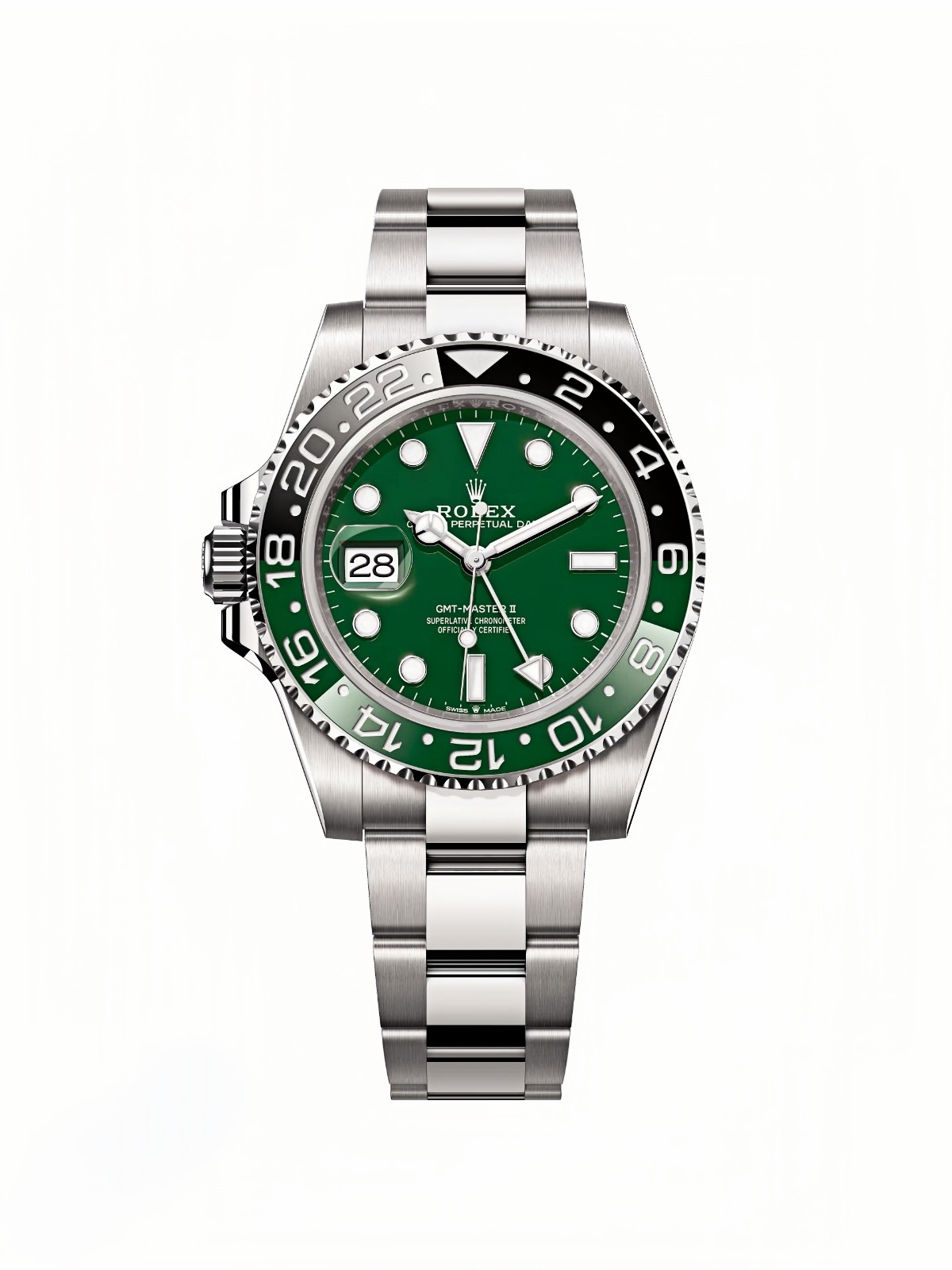 Rolex GMT-Master II 40mm 126729VTNR-0001 Green Dial White Gold Oyster Bracelet - LITELUX