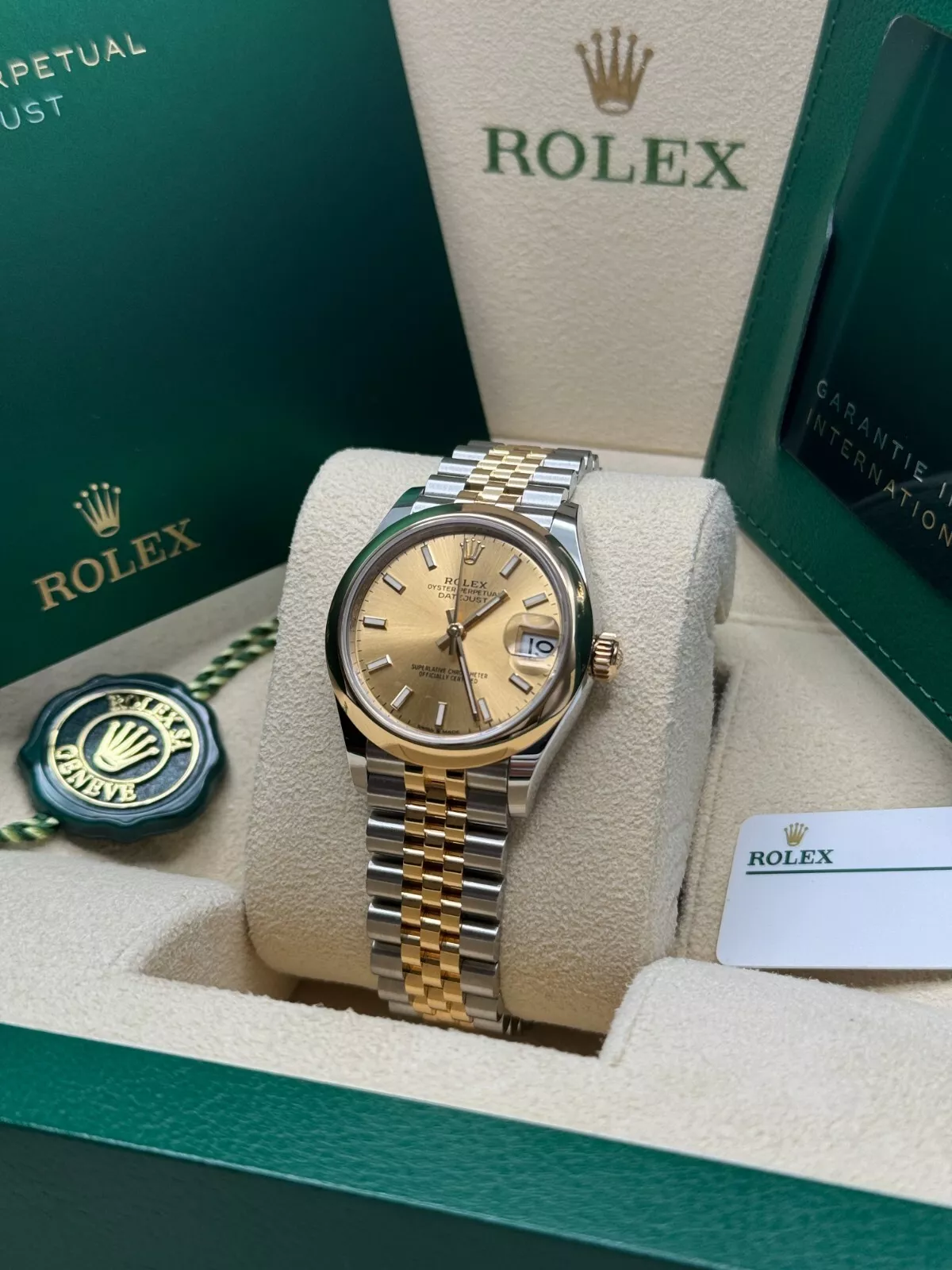 RLX Datejust m278243-0013/0014 31mm Champagne Dial Yellow Rolesor Oyster Watch - LITELUX