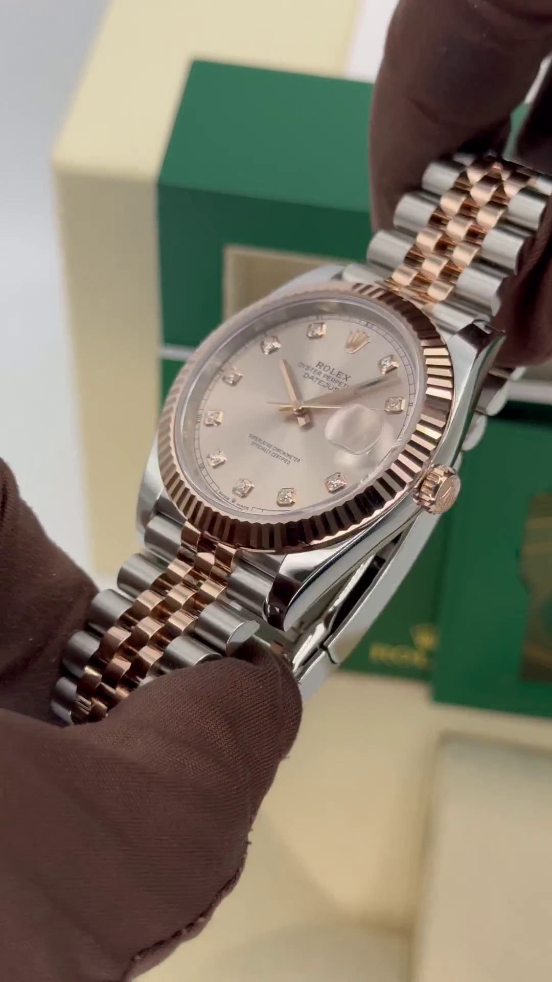 RLX Datejust 41mm 126331 Sundust Diamond Jubilee Steel and Everose Gold Watch - LITELUX