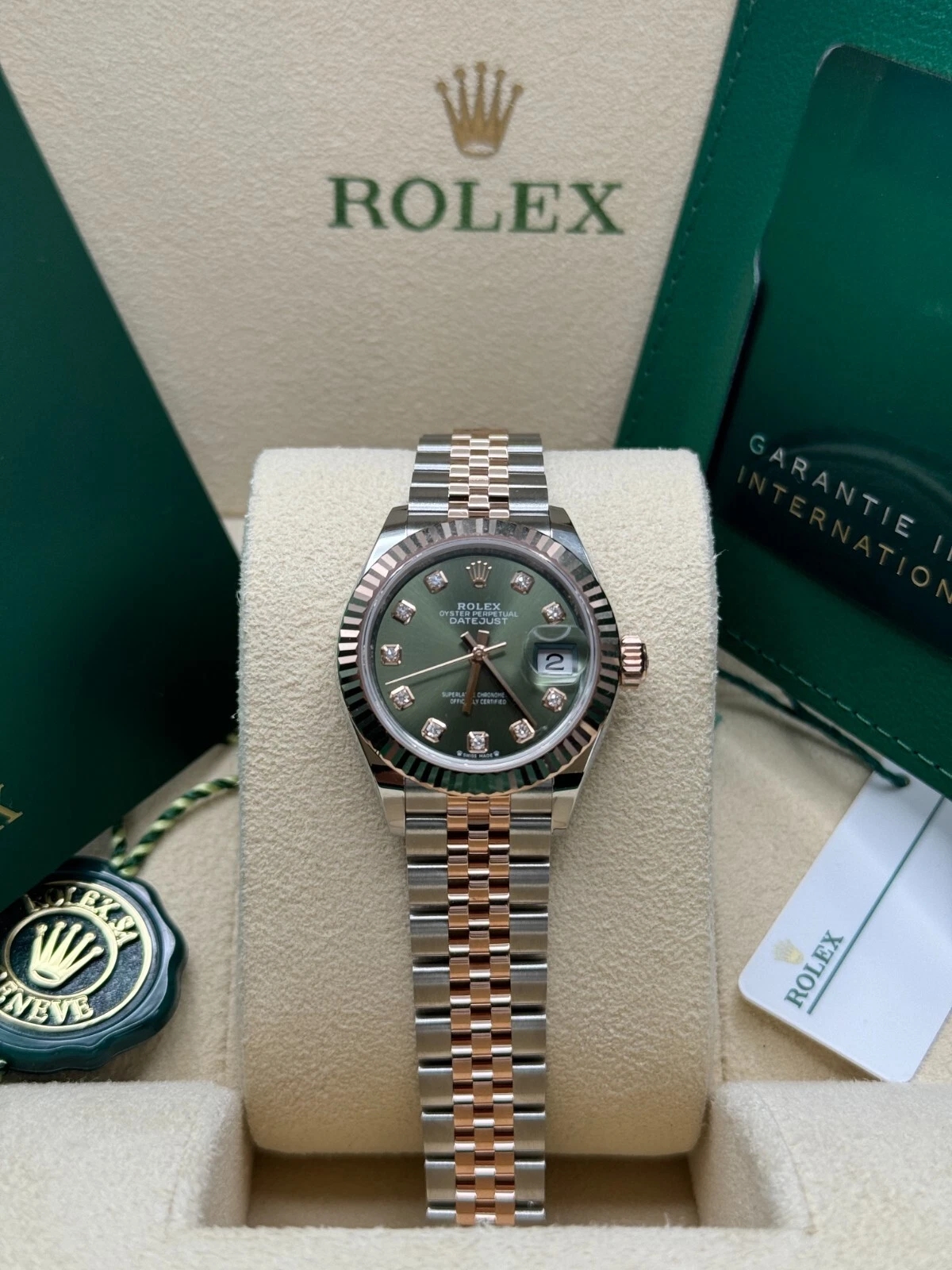 RLX Lady-Datejust 28mm 279171 Green Diamond Oyster Stainless Steel and Rose Gold - LITELUX