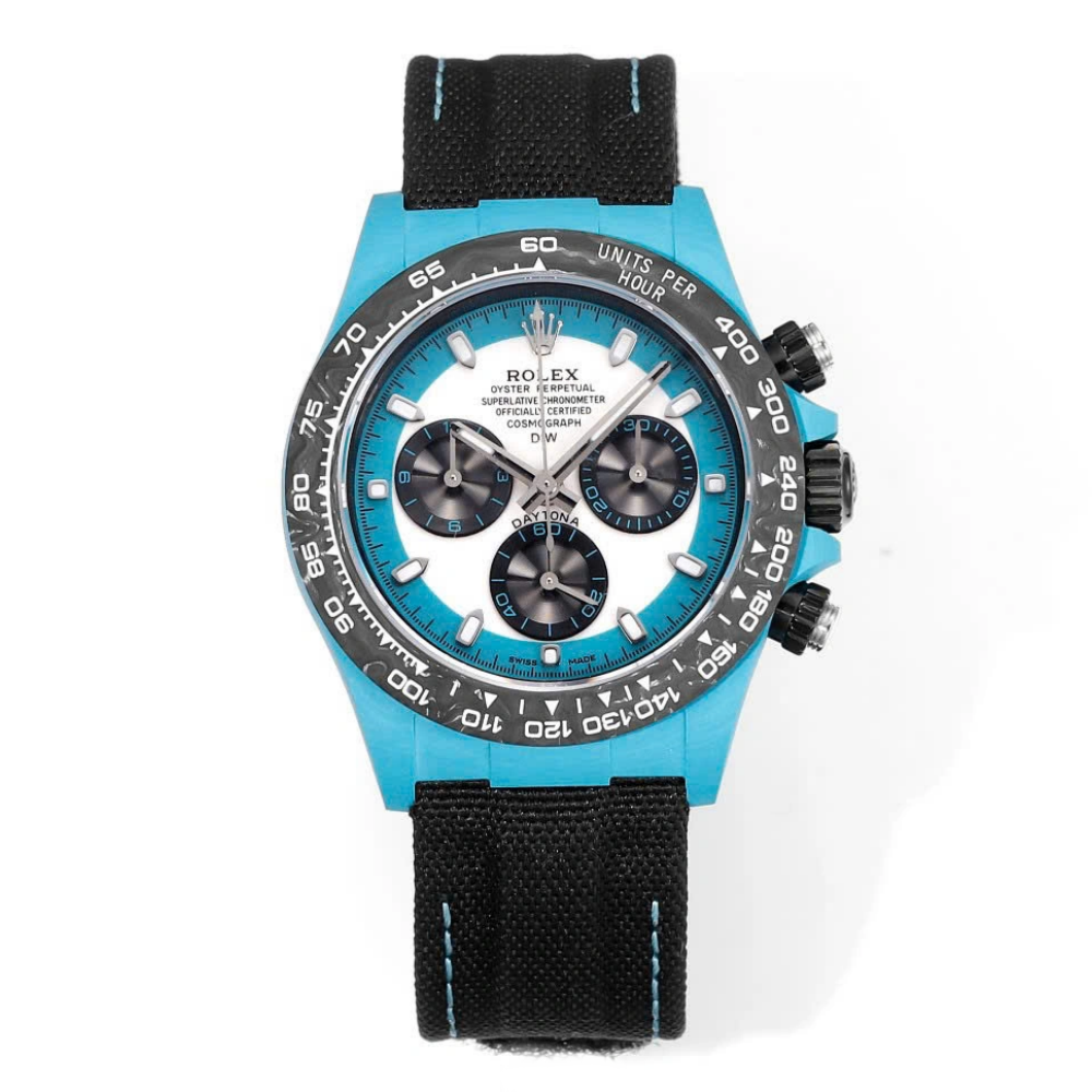 12A(Swiss movement)Rolex Cosmograph Daytona DIW Carbon Tifany “CELESTE INVERT” 40mm Replica 1:1 – Top Quality Version - LITELUX