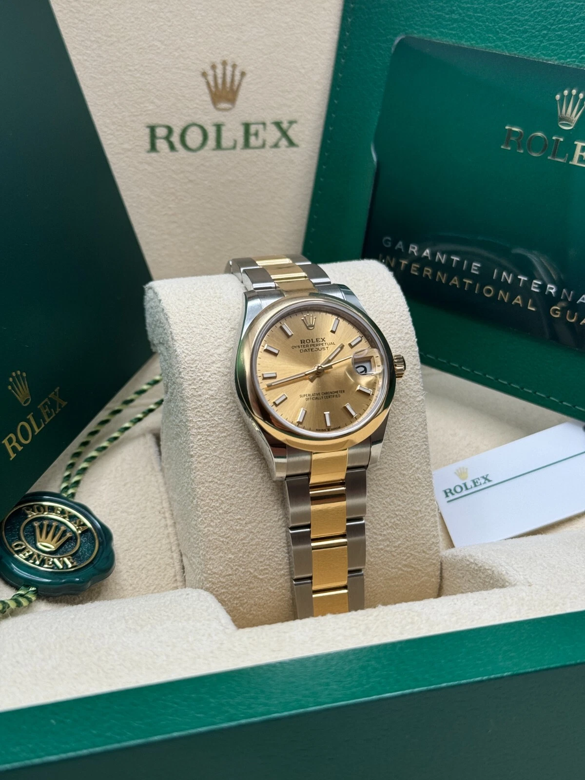 RLX Datejust m278243-0013/0014 31mm Champagne Dial Yellow Rolesor Oyster Watch - LITELUX