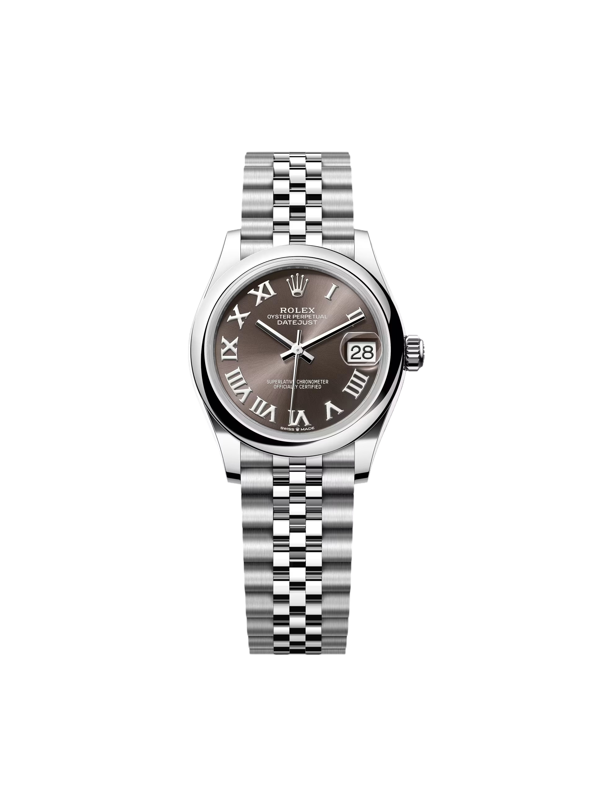 RLX Datejust m278240-0015/0016 31mm Dark Grey Roman Domed Bezel Oyster Oystersteel - LITELUX