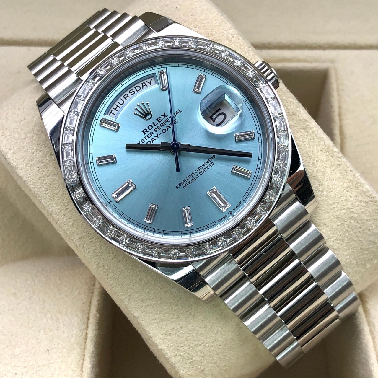 RLX Day-Date 40mm 228396TBR-0002 Ice Blue Diamonds Dial - LITELUX