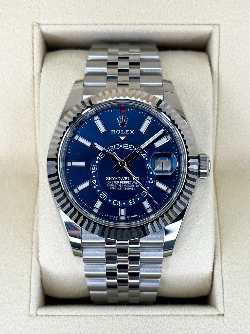 RLX Sky-Dweller 42mm 336934-0006 Stainless Steel Blue Dial Jubilee - LITELUX