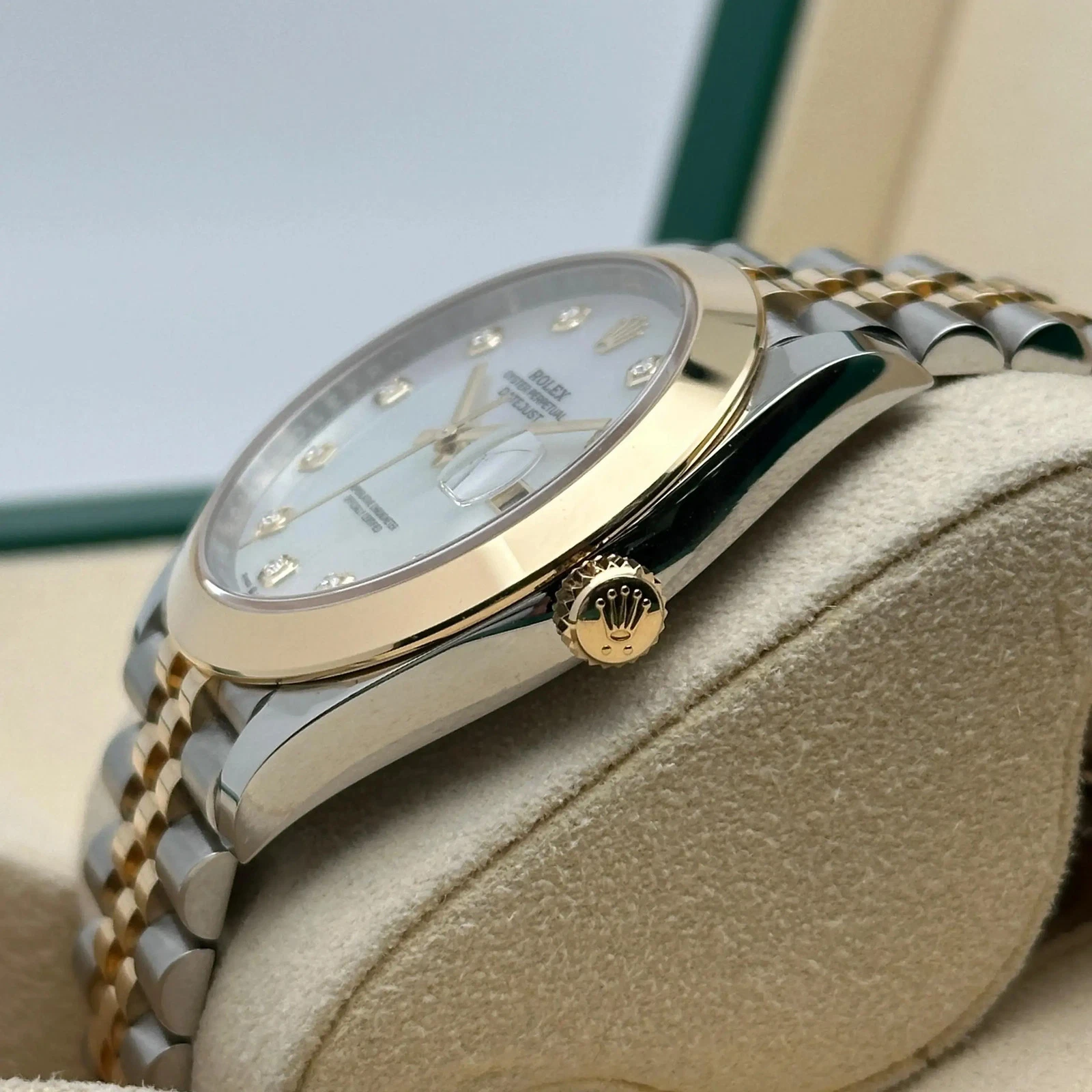 RLX Datejust 41mm 126303 White MOP Diamond Jubilee Steel and Yellow Gold - LITELUX
