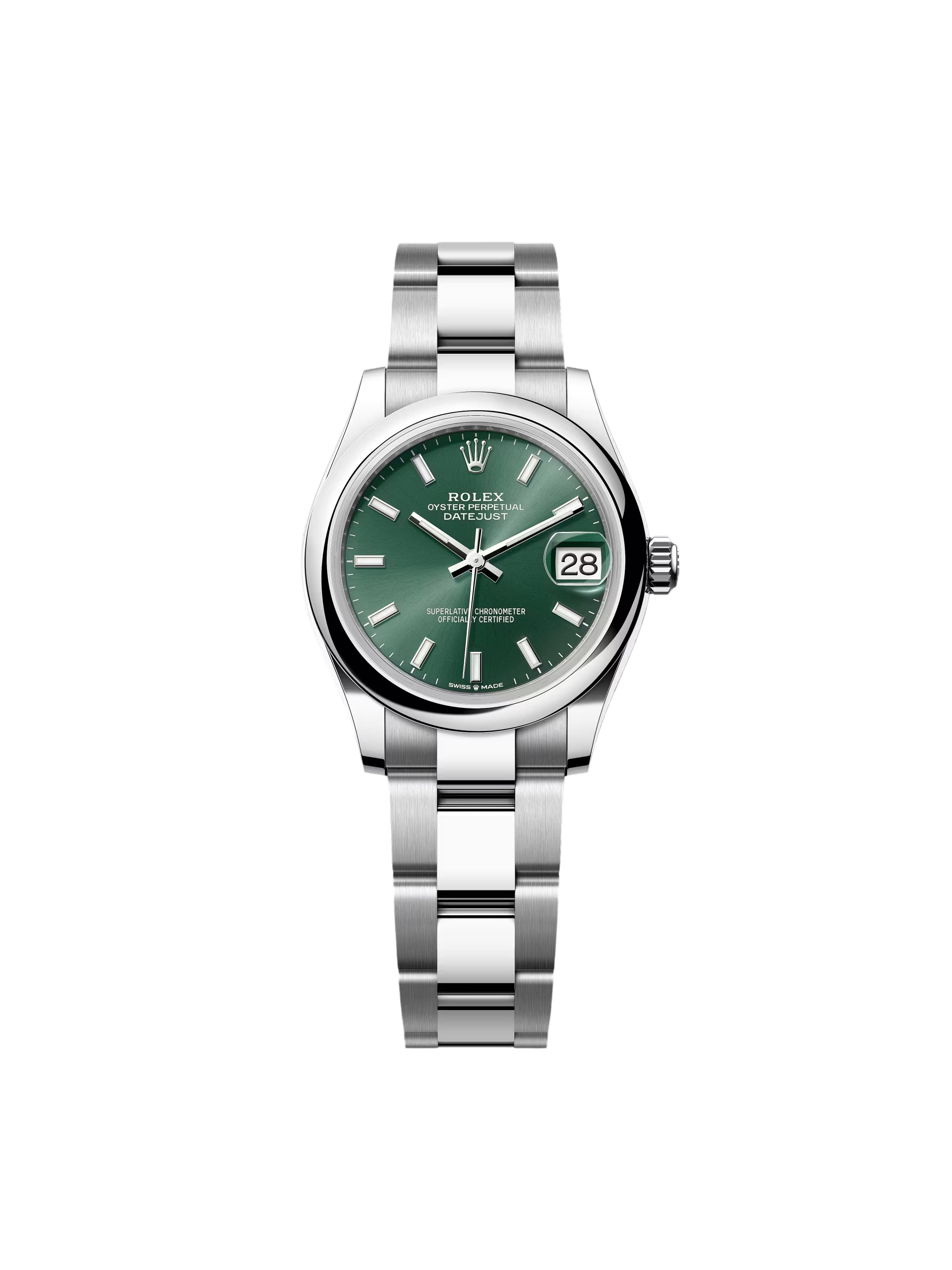 RLX Datejust m278240-0011/0012 31mm Green Stick Domed Bezel Oyster Oystersteel - LITELUX