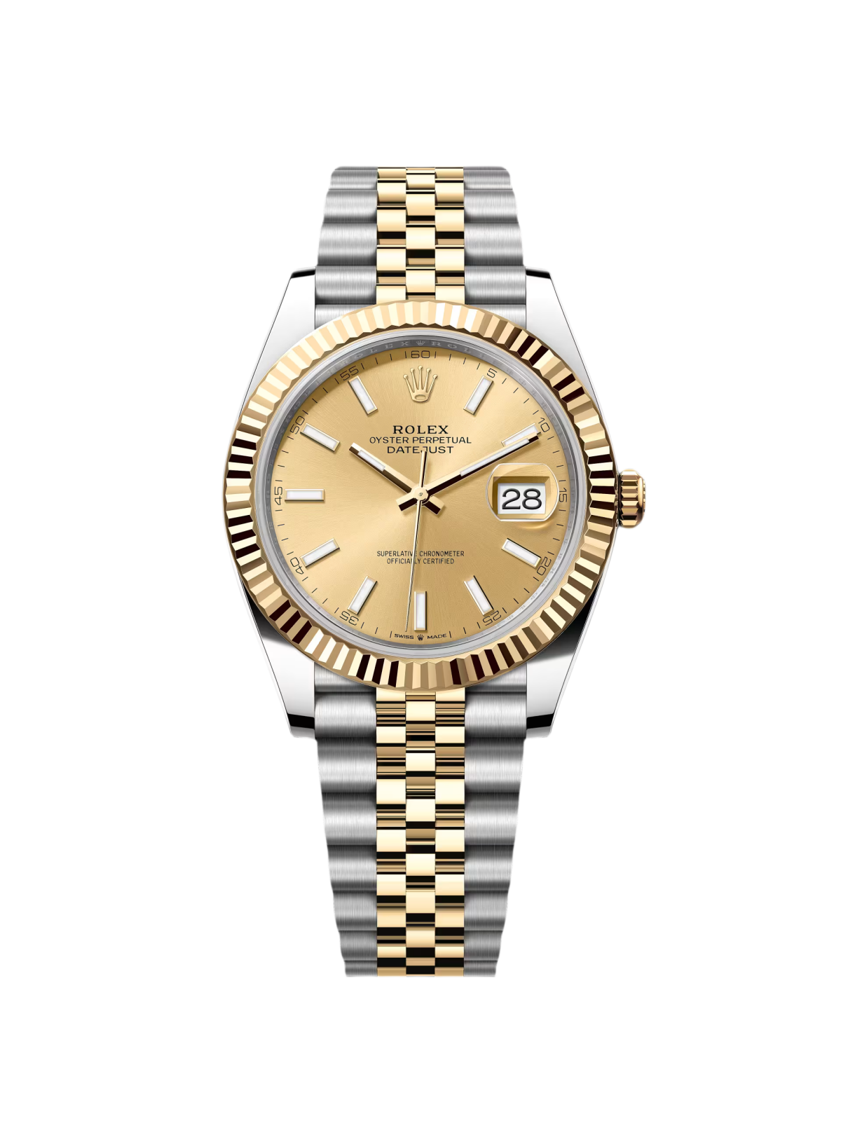 RLX Datejust 41mm 126333 Champagne Index Jubilee Steel and Yellow Gold Mens Watch - LITELUX