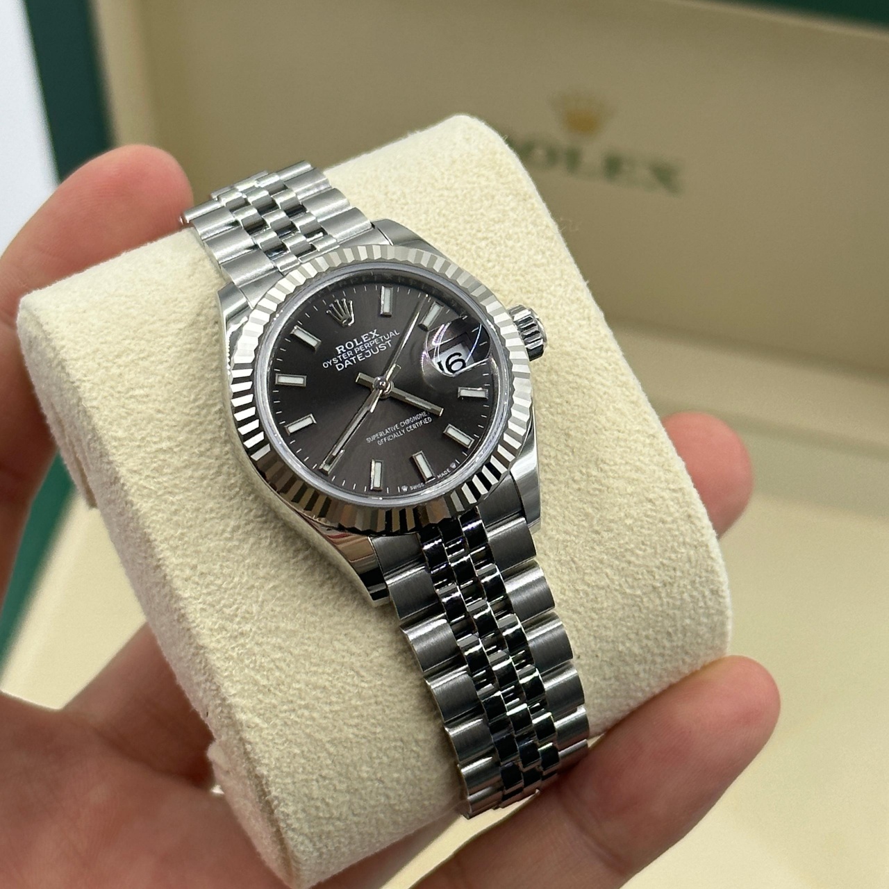 RLX Lady-Datejust 28mm 279174 Dark Grey Dial Oyster Bracelet - LITELUX
