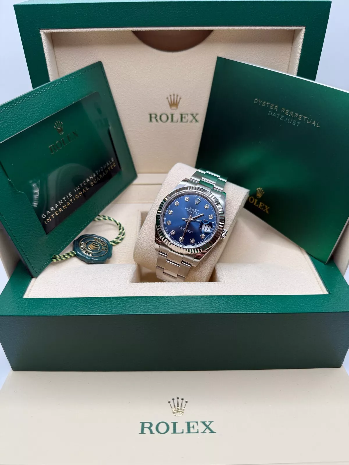 RLX Datejust 41mm 126334 Blue Diamond Oyster Stainless Steel Mens Watch - LITELUX