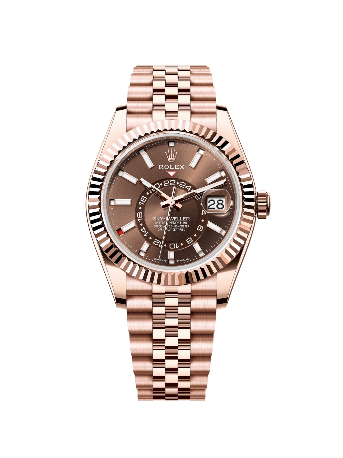 RLX Sky-Dweller 42mm 336935-0006 Rose Gold Chocolate Dial Jubilee - LITELUX